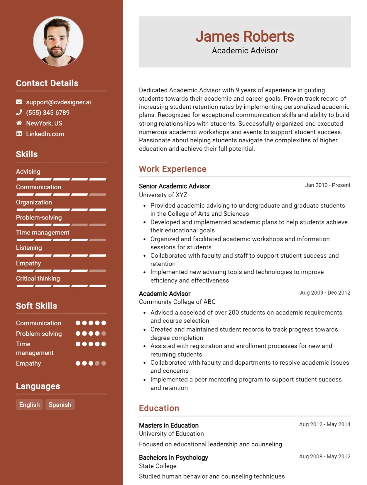 12 Academic Advisor CV Examples And Writing Guide For 2026 Preview