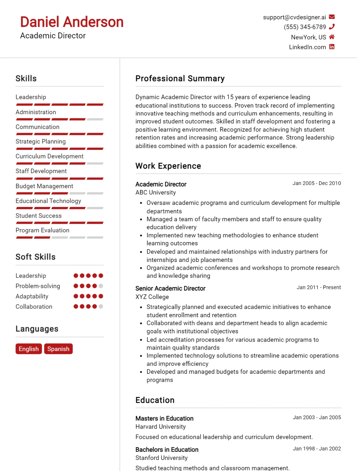 12 Academic Director CV Examples And Templates For 2026 Preview