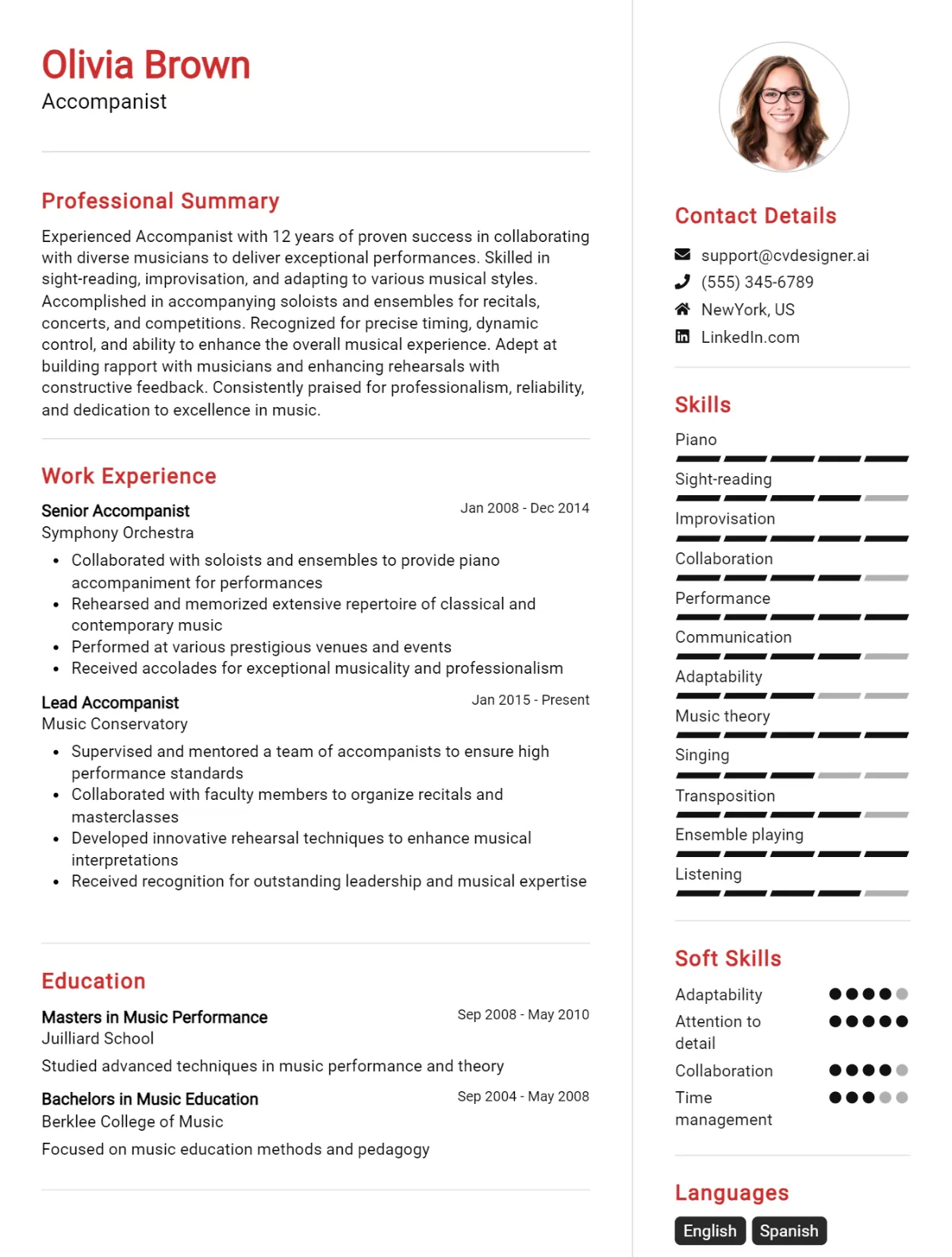 Accompanist CV Example For 2026: Proven Tips & Templates Preview