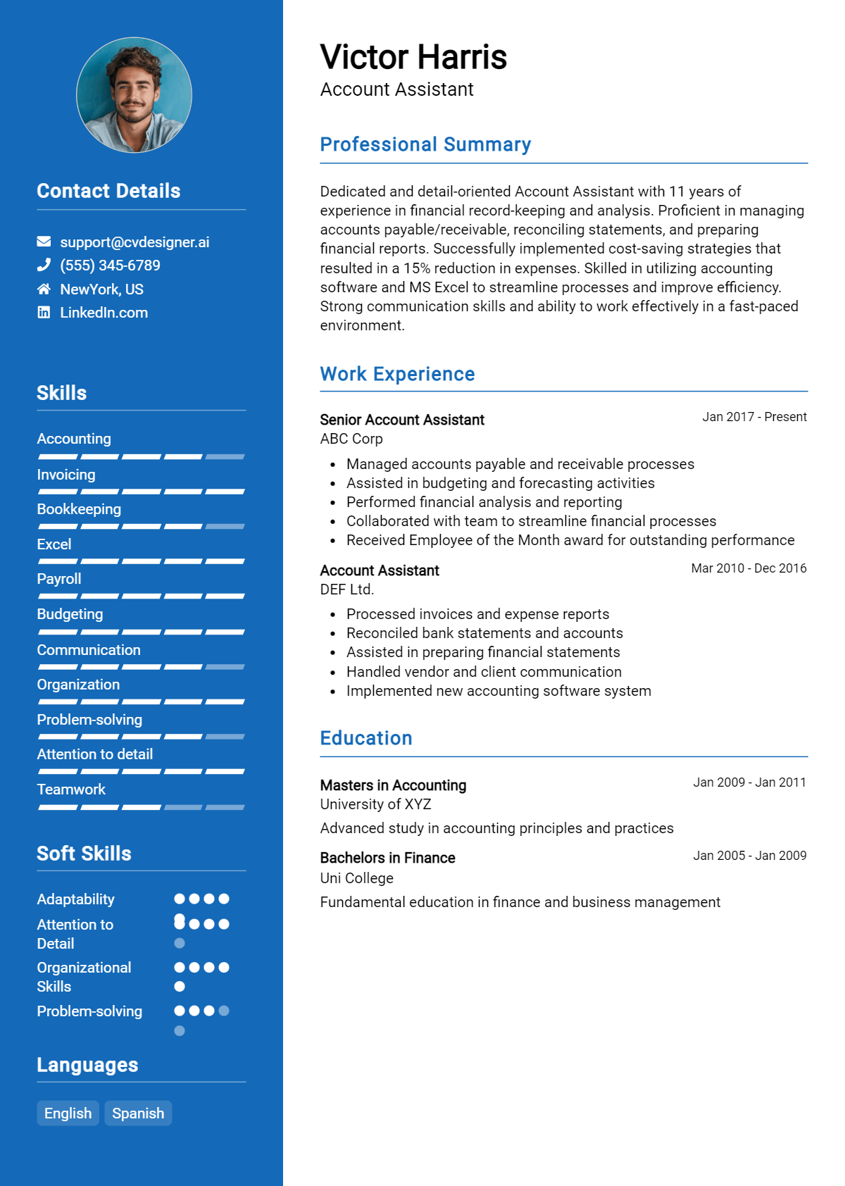 Account Assistant Resume Example for 2026: Samples & Best Practices Preview