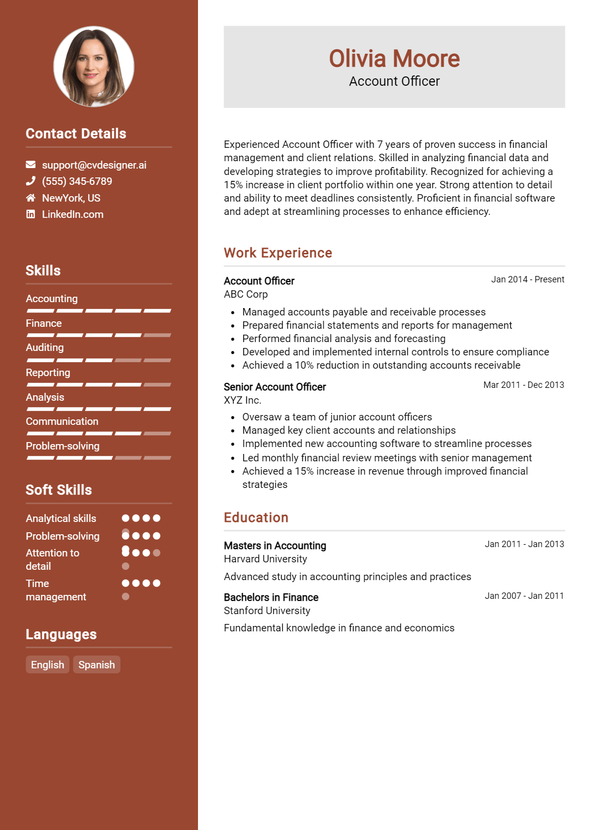 Account Officer Resume Example for 2026: How to Create a Professional CV Preview