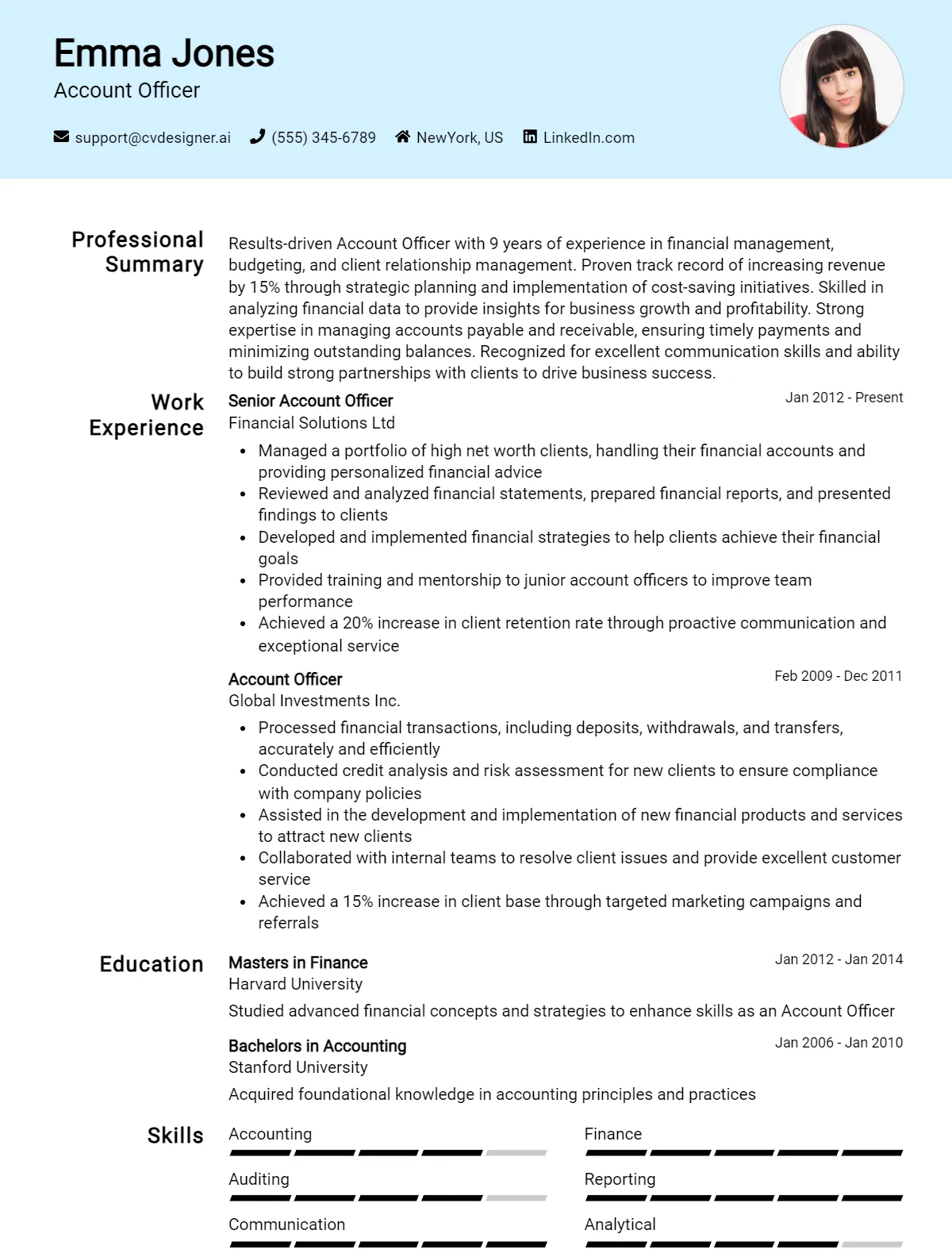 Account Officer CV Example For 2026: How to Craft a Winning CV Preview