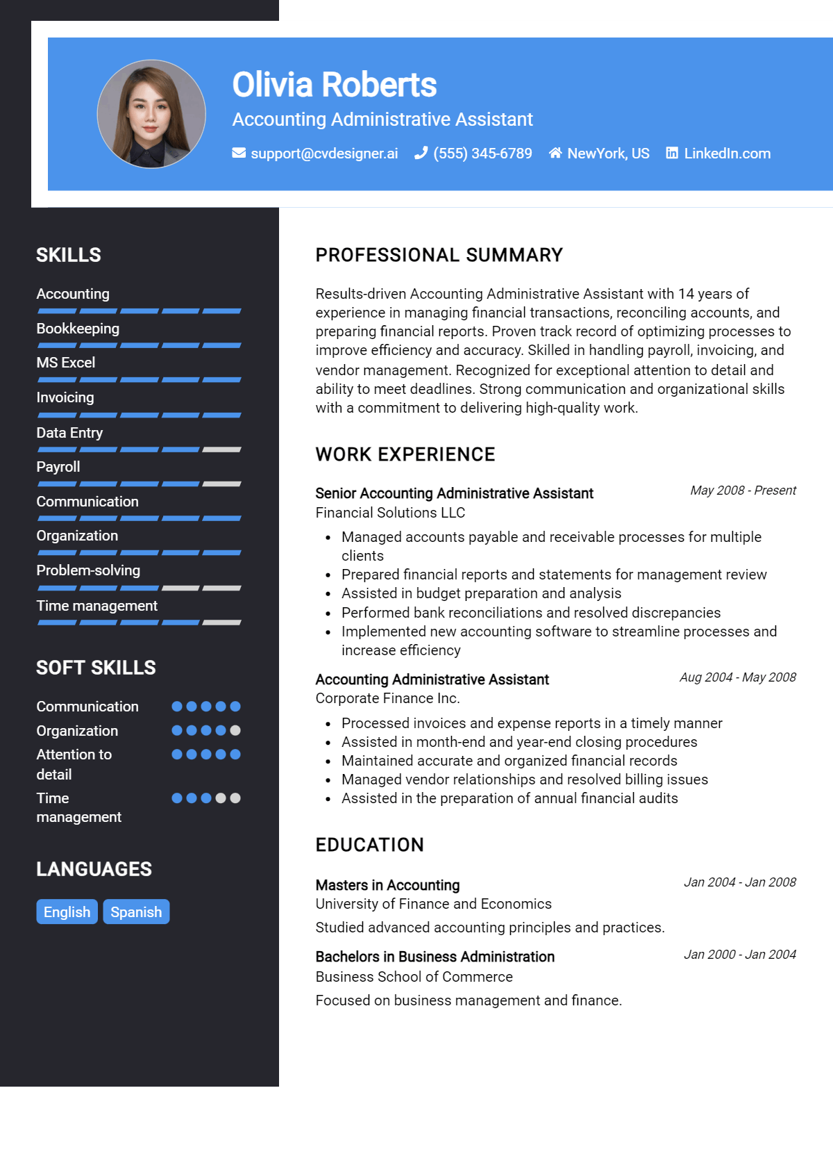 15 Accounting Administrative Assistant Resume Examples And Templates for 2026 Preview