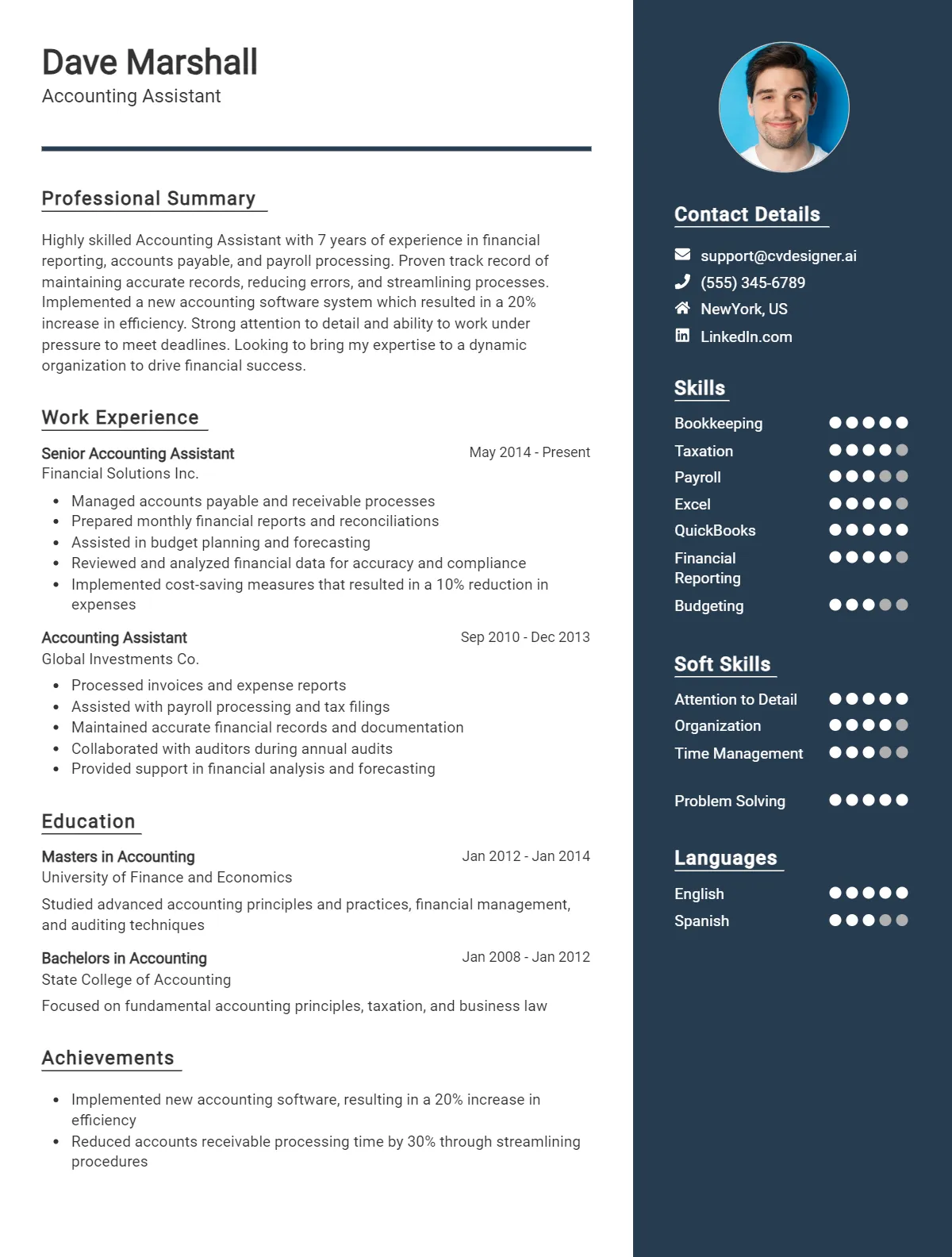 Accounting Assistant CV Example For 2026: Key Skills & Templates Preview