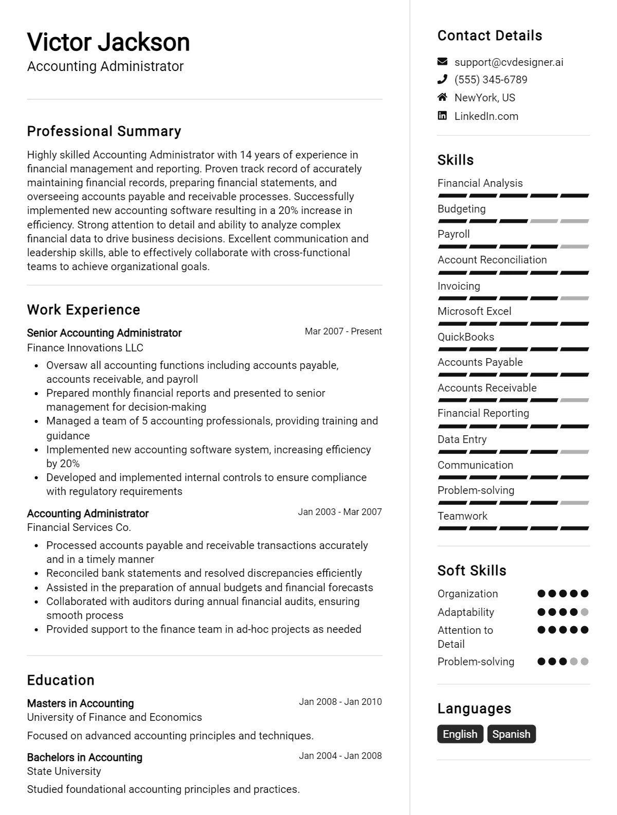 Accounting Administrator CV Example For 2026: Tips to Stand Out Preview