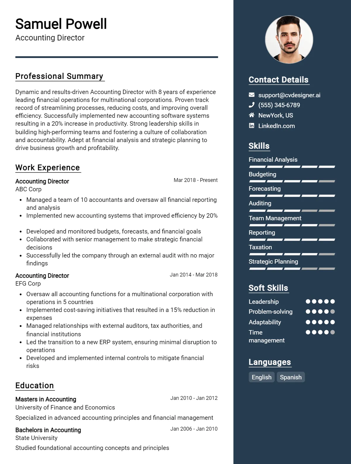 Accounting Director CV Example For 2026: Tips to Stand Out Preview