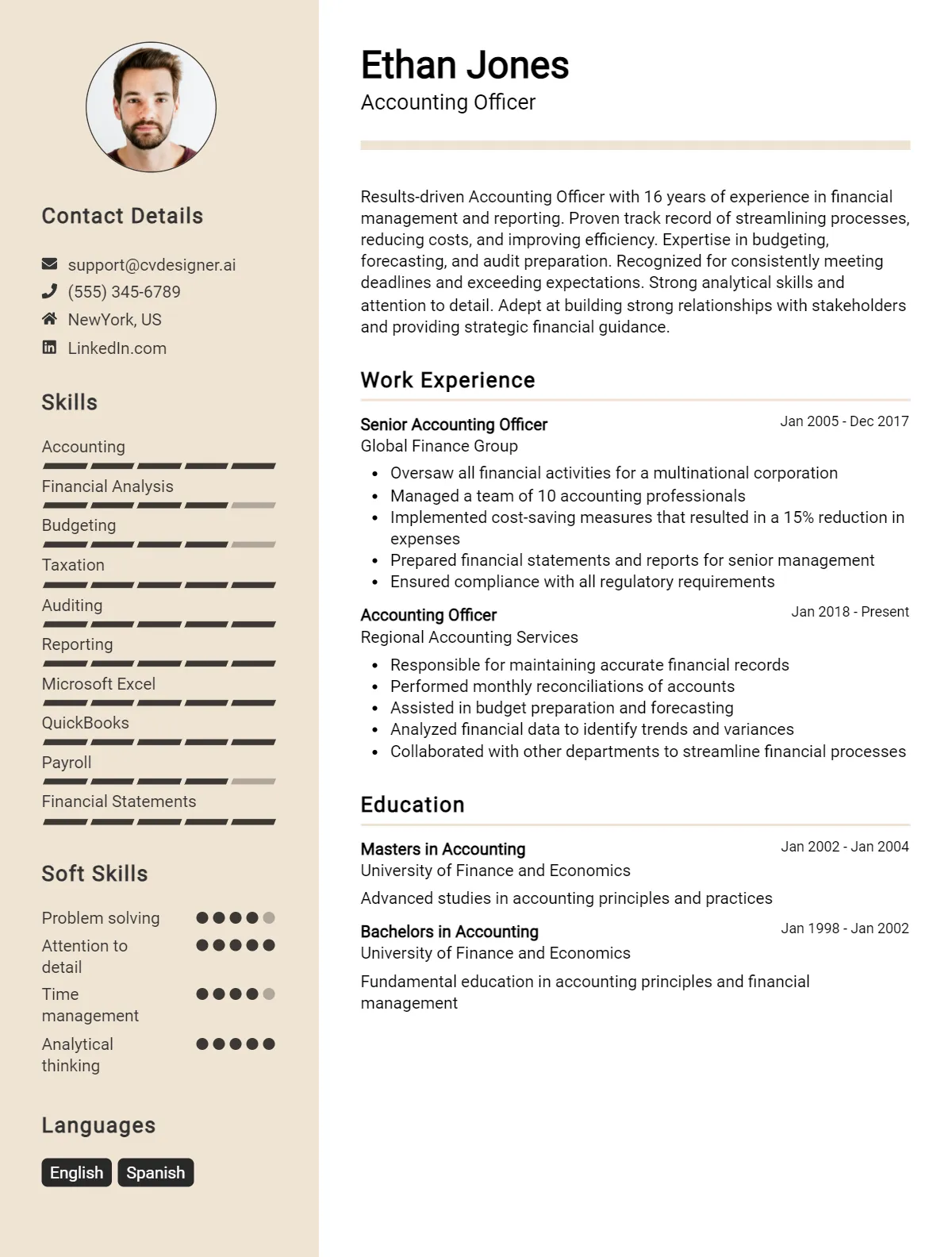 15 Accounting Officer CV Examples And Free Templates For 2026 Preview