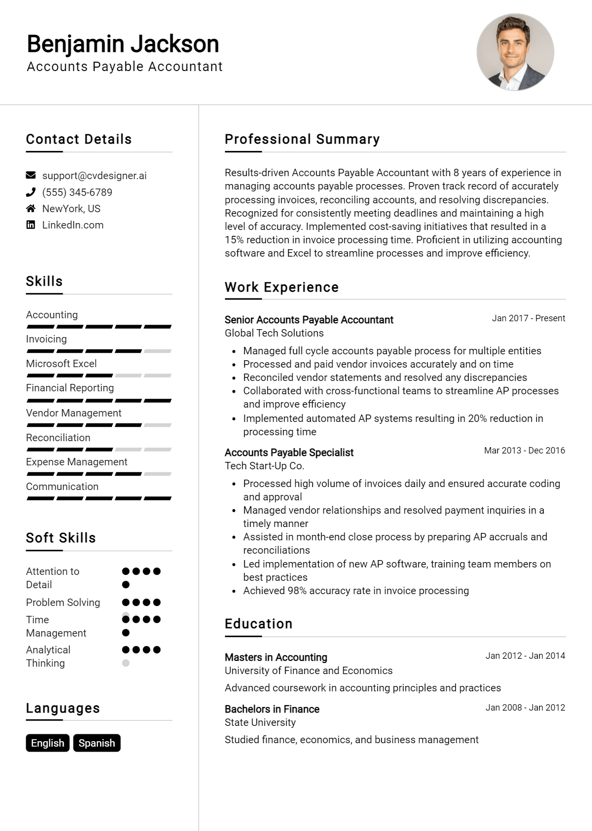 6 Accounts Payable Accountant Resume Examples And Templates for 2026 Preview