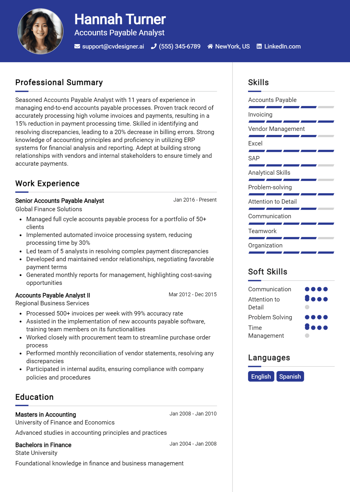 28 Accounts Payable Analyst Resume Examples And Templates for 2026 Preview