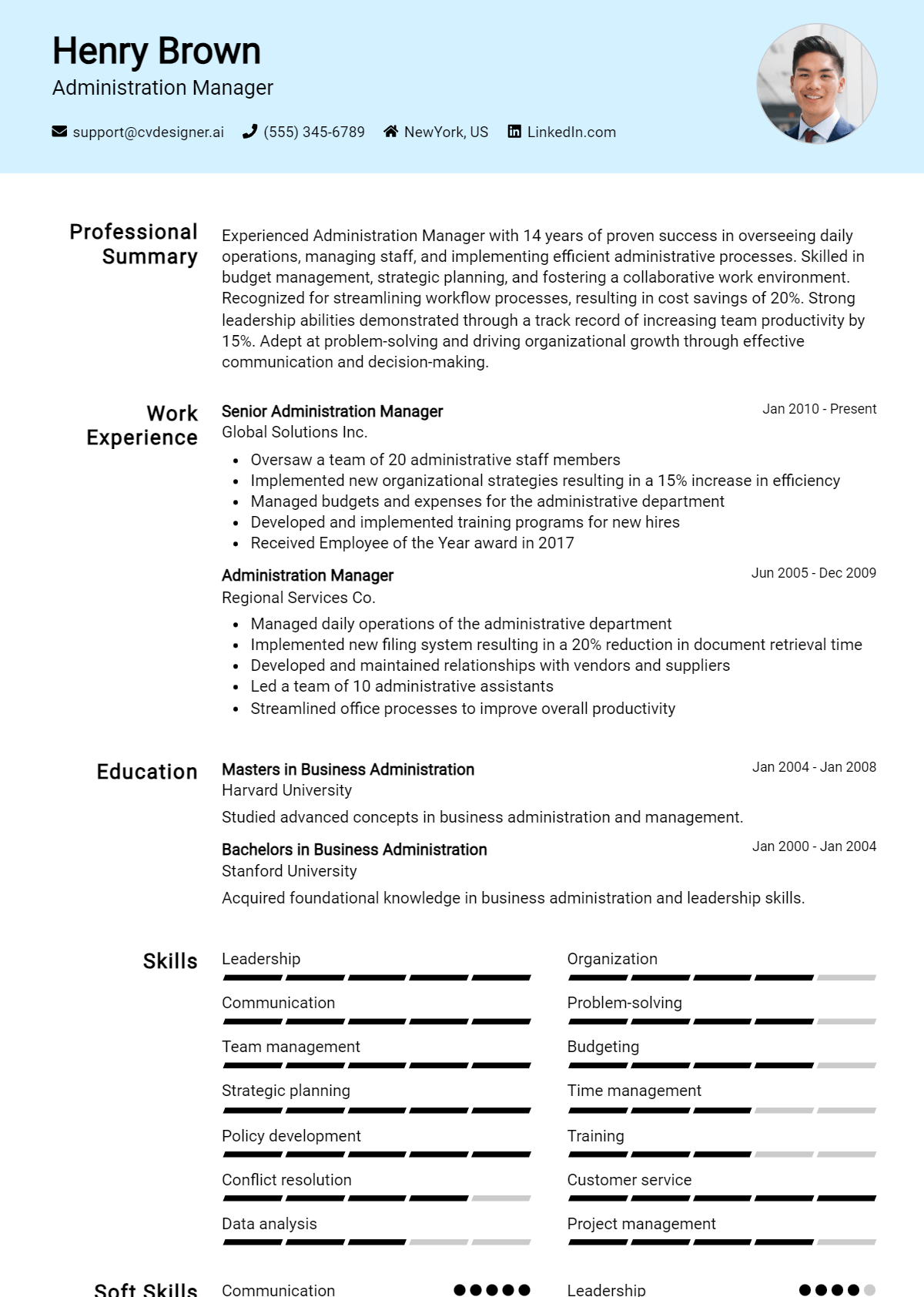 Administration Manager Resume Example for 2026: Samples & Best Practices Preview