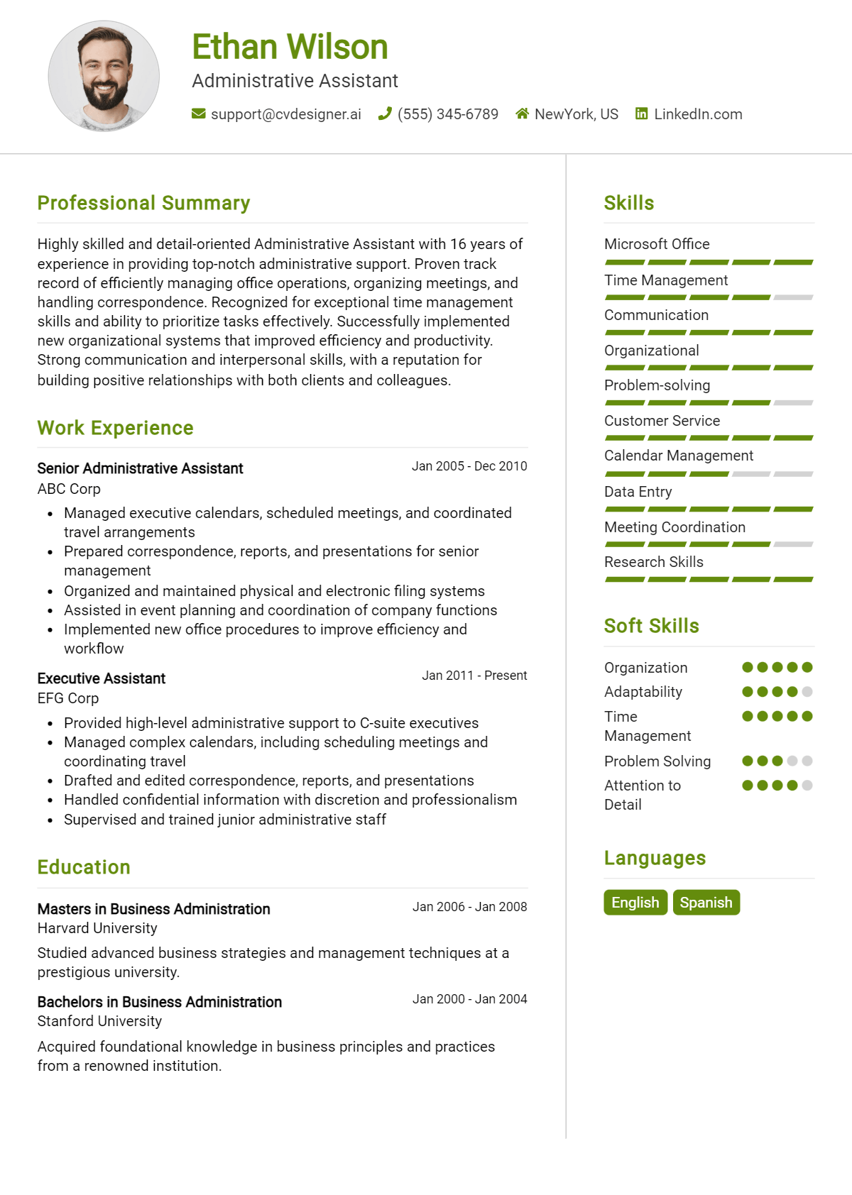 Administrative Assistant Resume Example for 2026: Free Downloadable Templates Preview