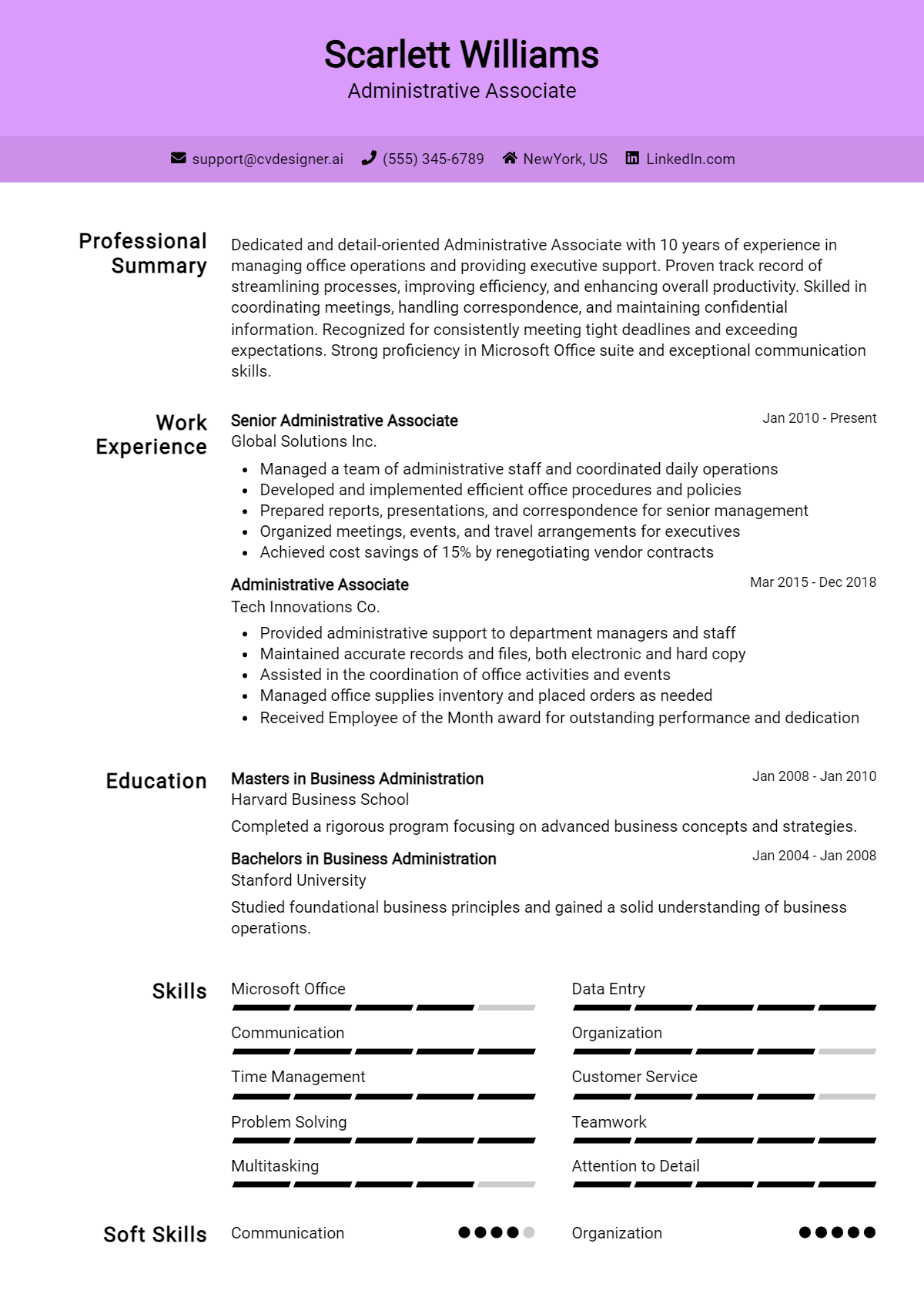 Administrative Associate Resume Example for 2026: How to Craft a Winning CV Preview
