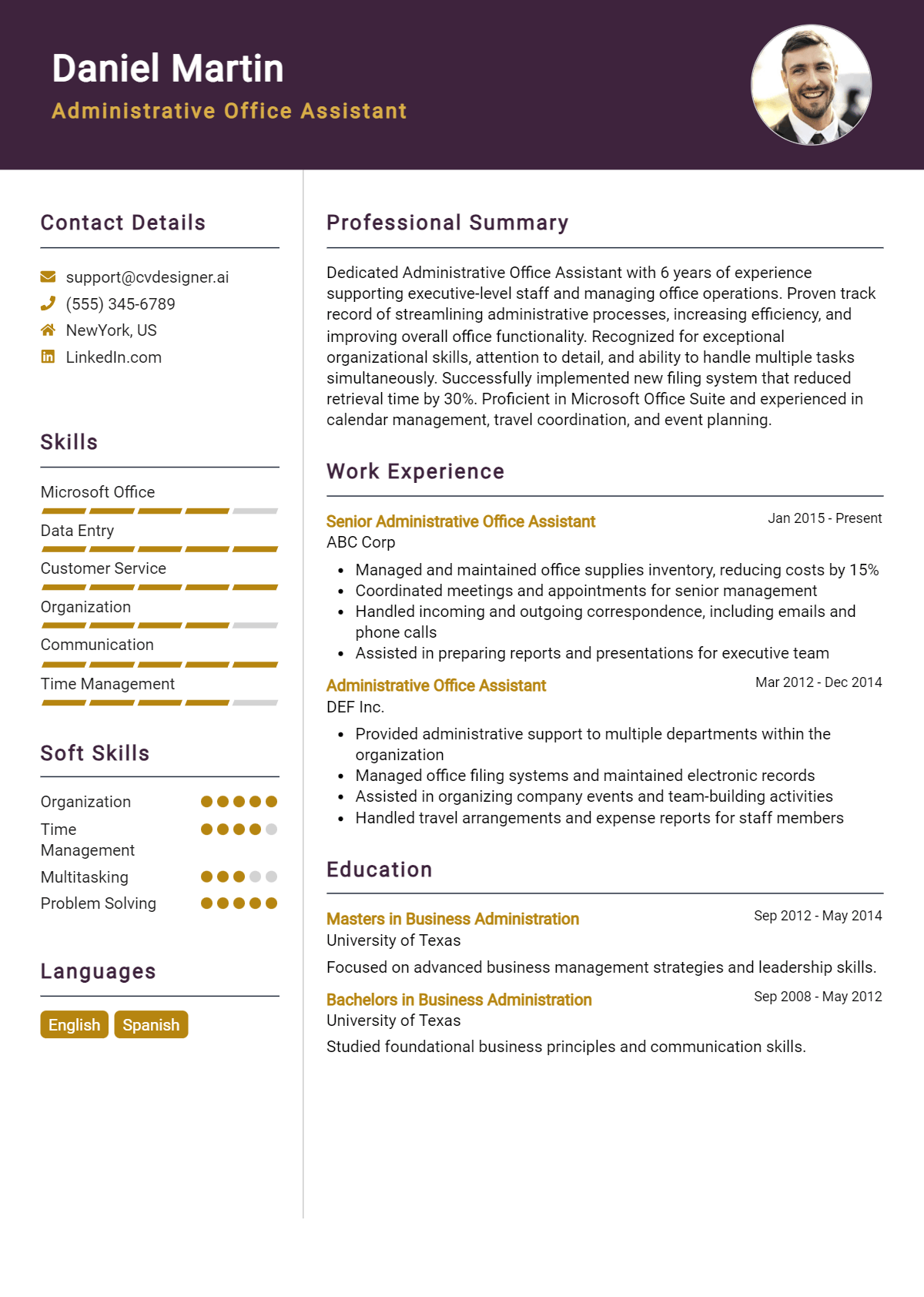 14 Administrative Office Assistant Resume Examples for 2026: Top CV Skills Preview