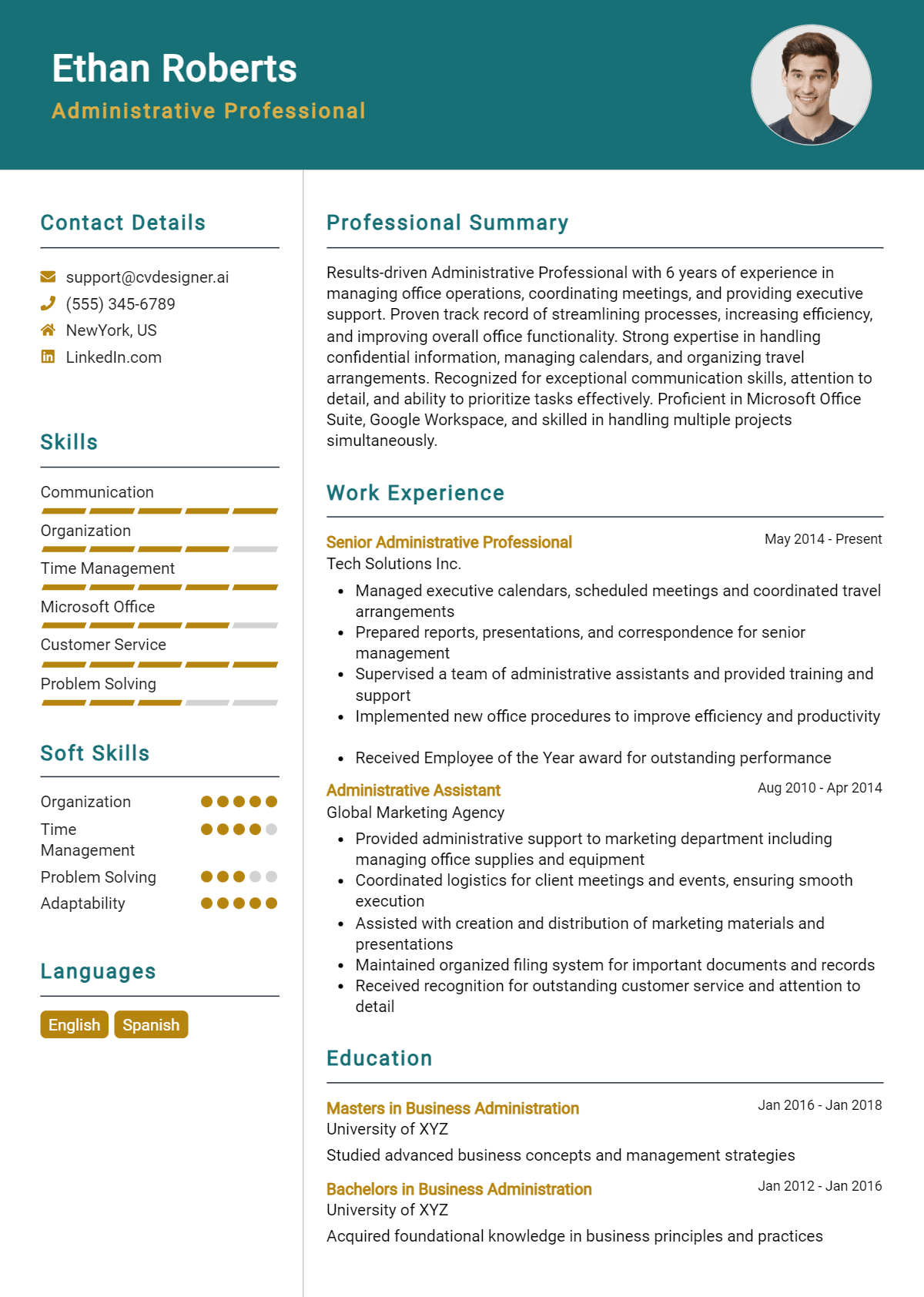 Administrative Professional Resume Example for 2026: Ultimate Guide Preview