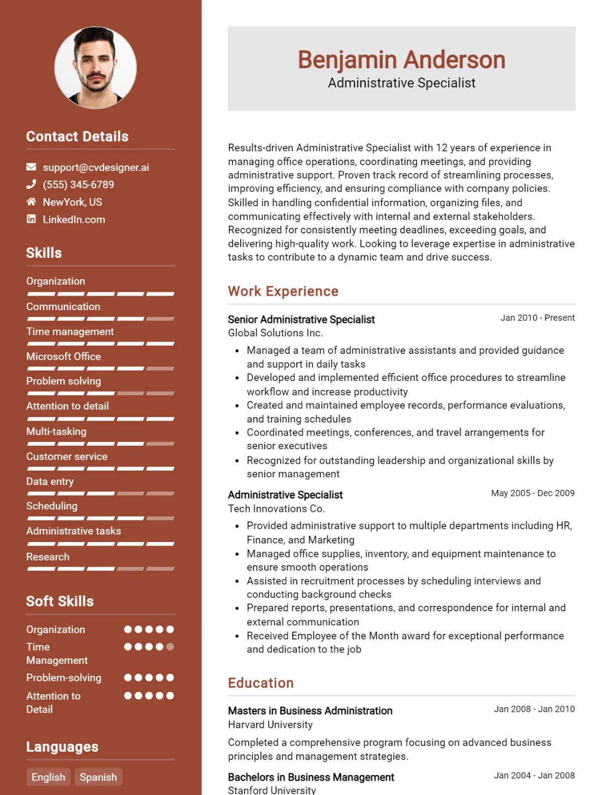 16 Administrative Specialist CV Examples And Templates For 2026 Preview