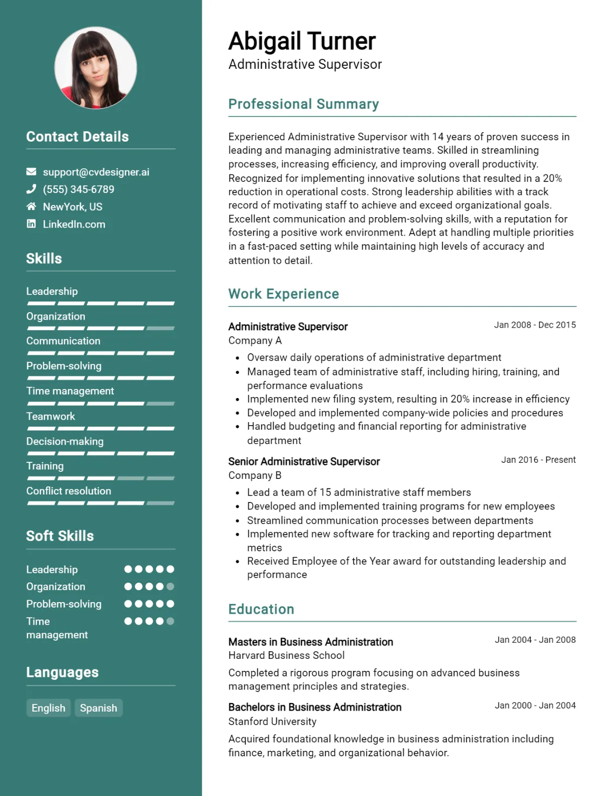 Administrative Supervisor CV Example For 2026: Proven Tips & Templates Preview