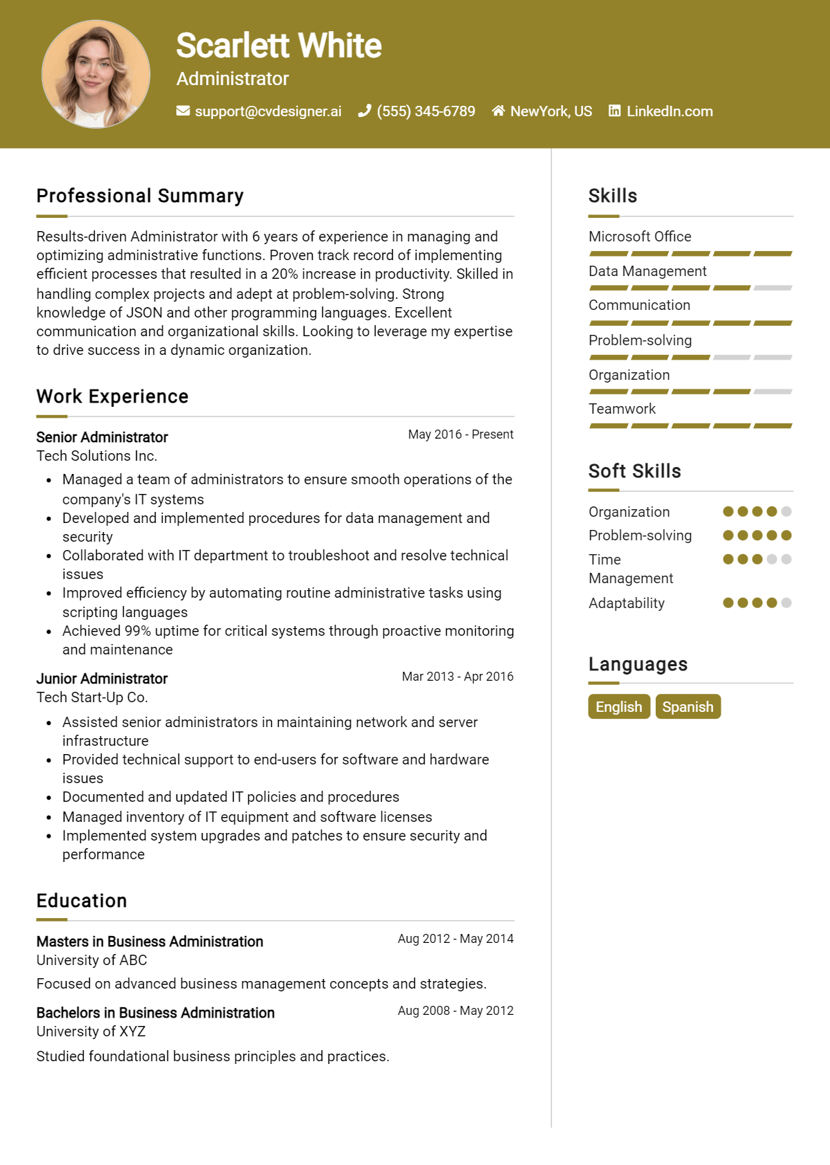 Administrator Resume Example for 2026: Tips to Stand Out Preview