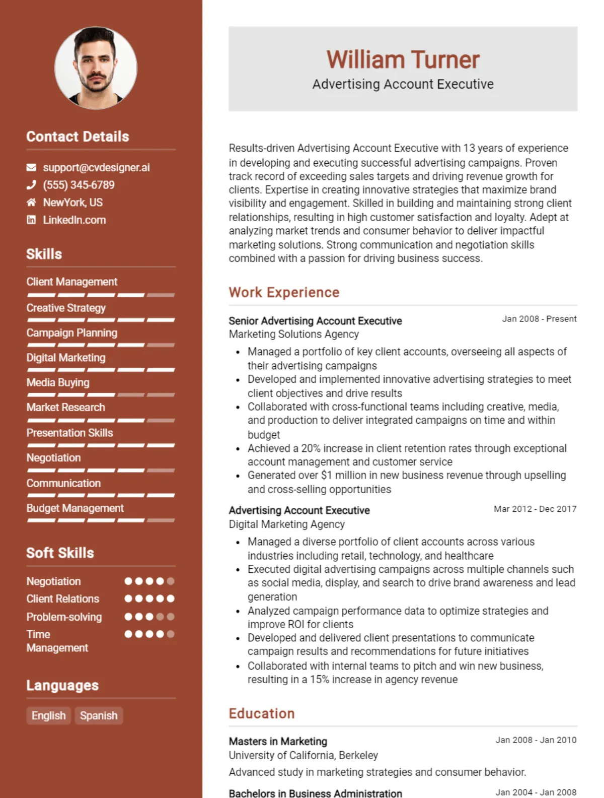 Advertising Account Executive CV Example For 2026: How to Craft a Winning CV Preview