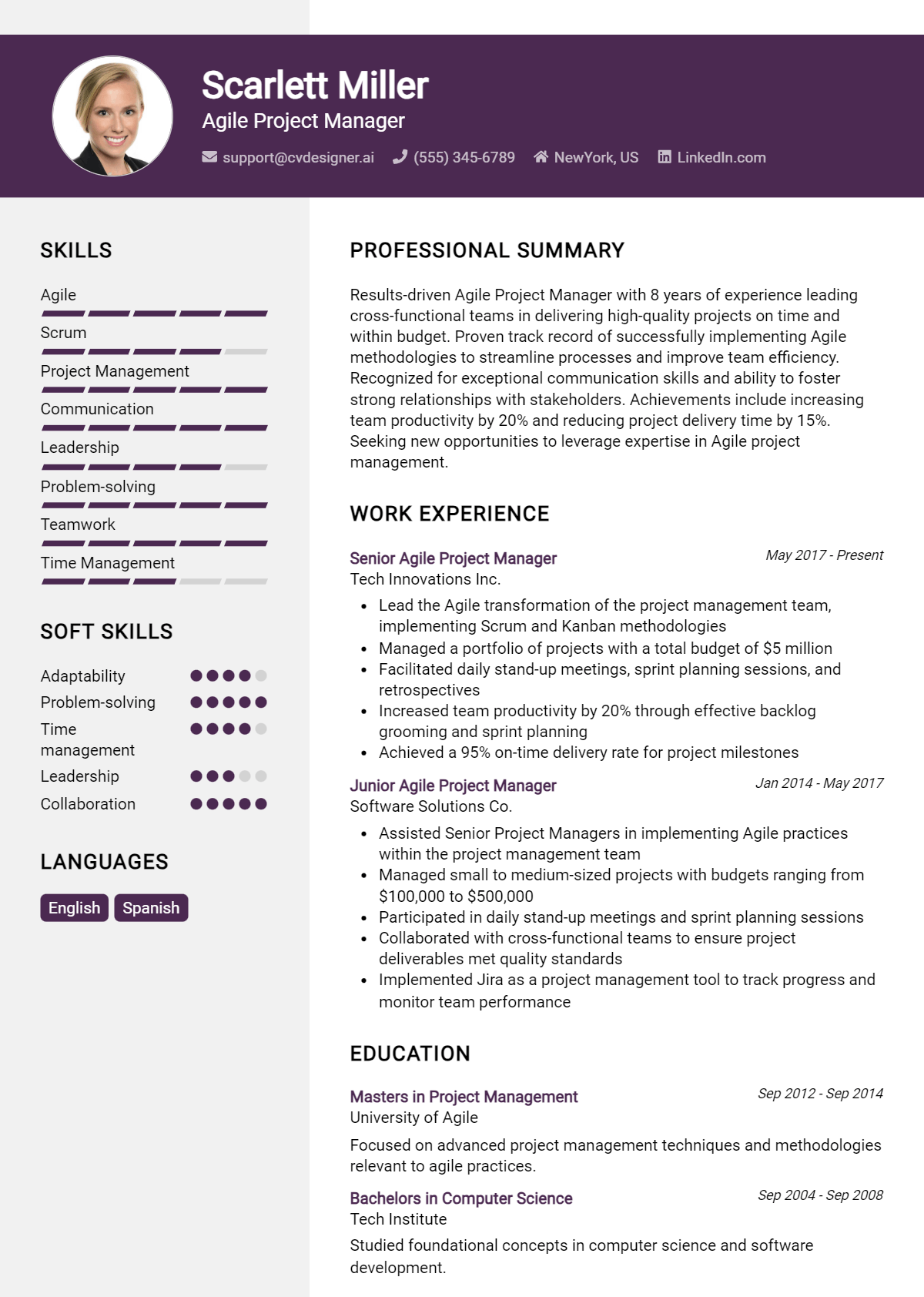 12 Agile Project Manager Resume Examples And Templates for 2026 Preview