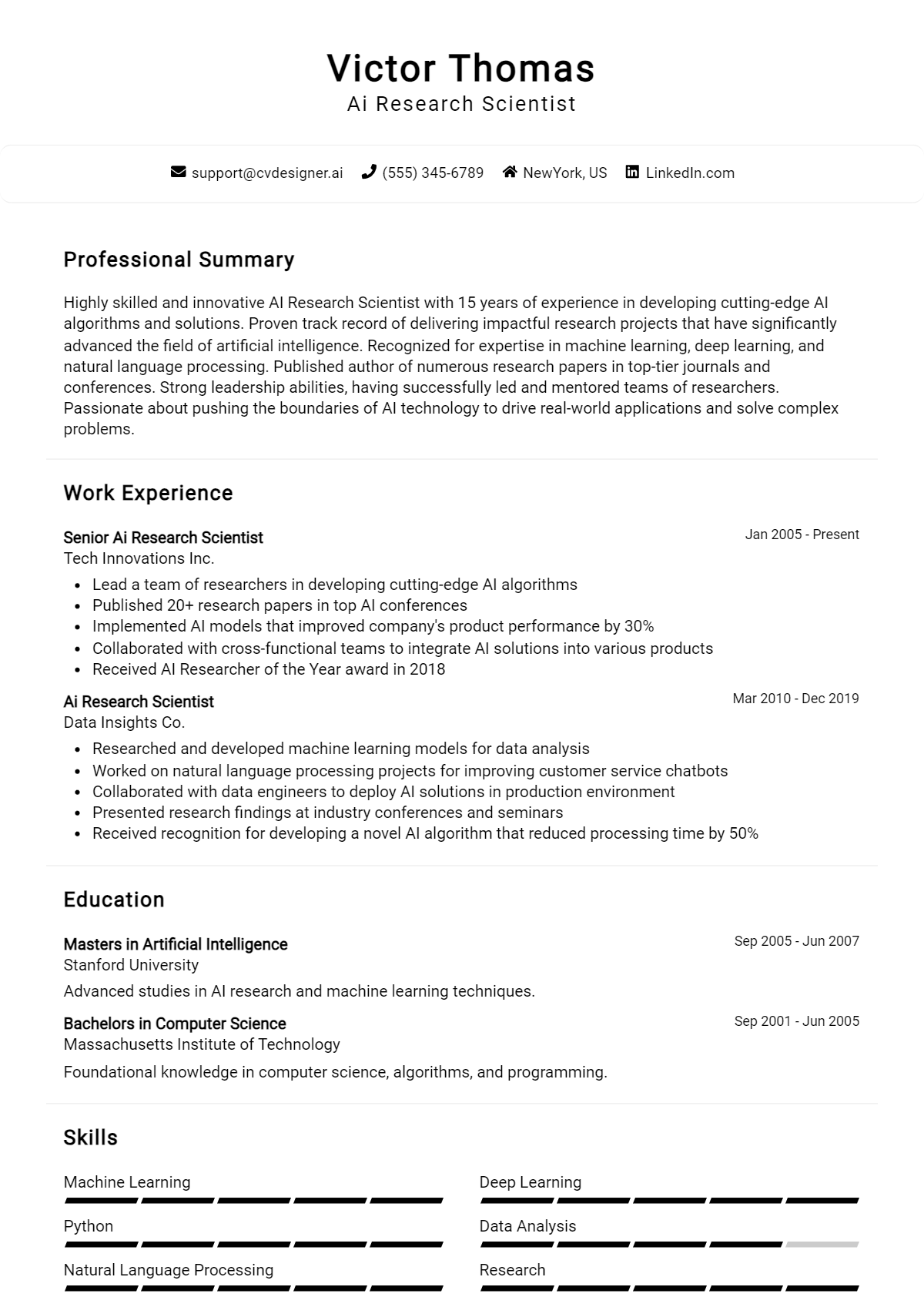 10 AI Research Scientist Resume Examples for 2026: Free Samples Preview