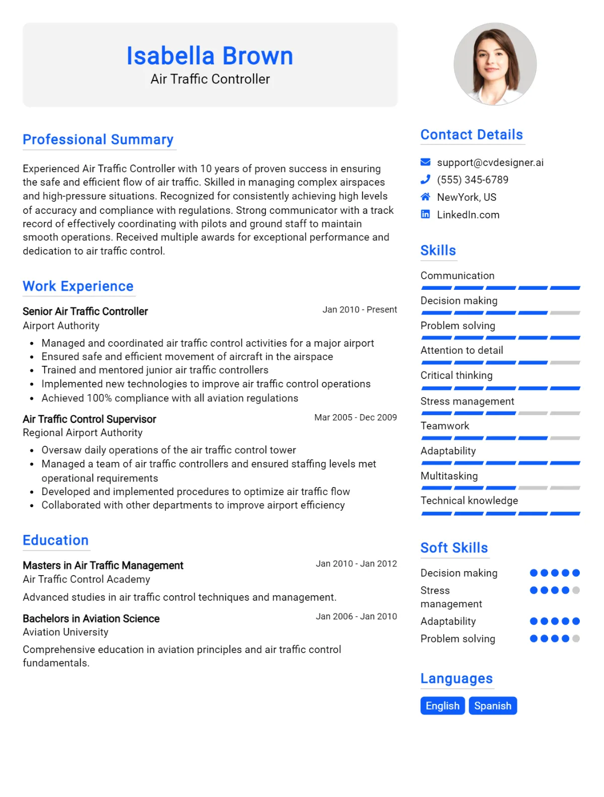 Air Traffic Controller CV Example For 2026: Top Tips & Samples Preview