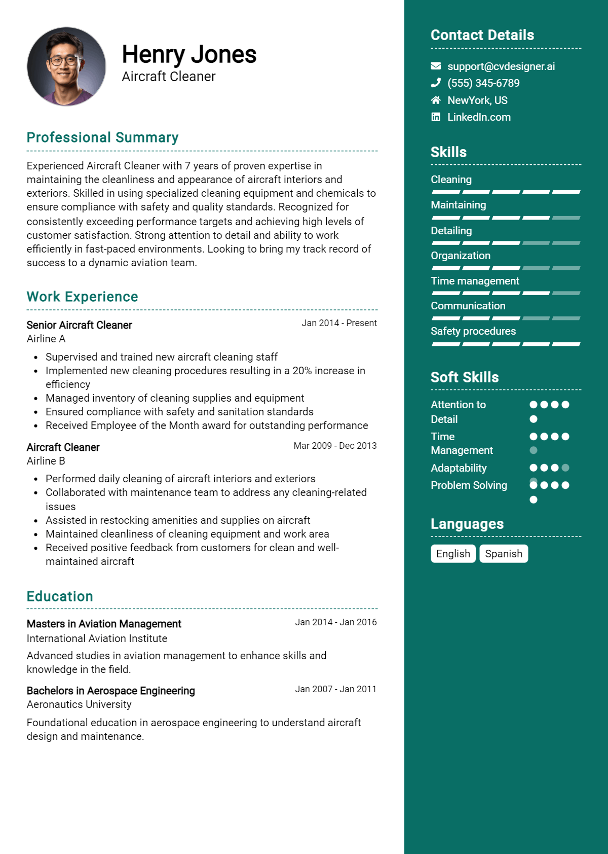 Aircraft Cleaner Resume Example for 2026: Strategies & Templates Preview