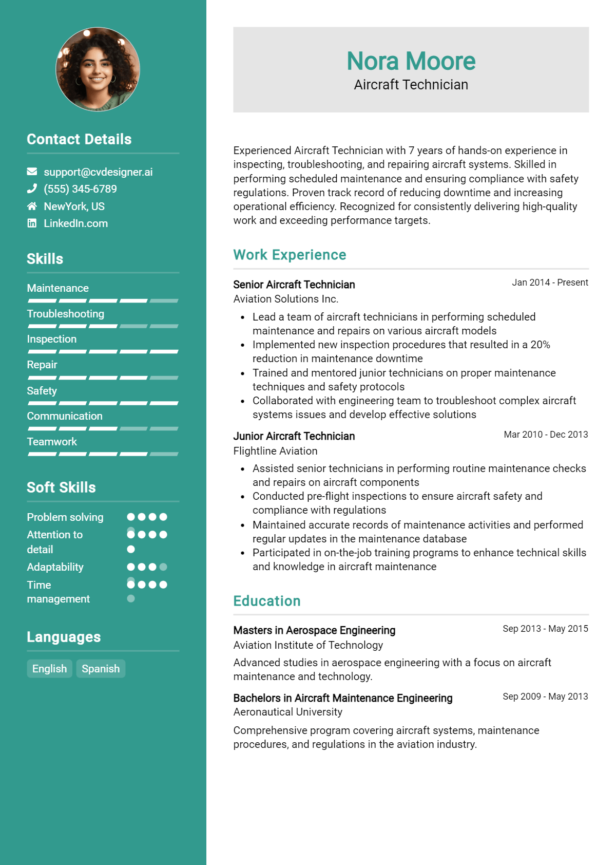 Aircraft Technician Resume Example for 2026: Ultimate Guide Preview