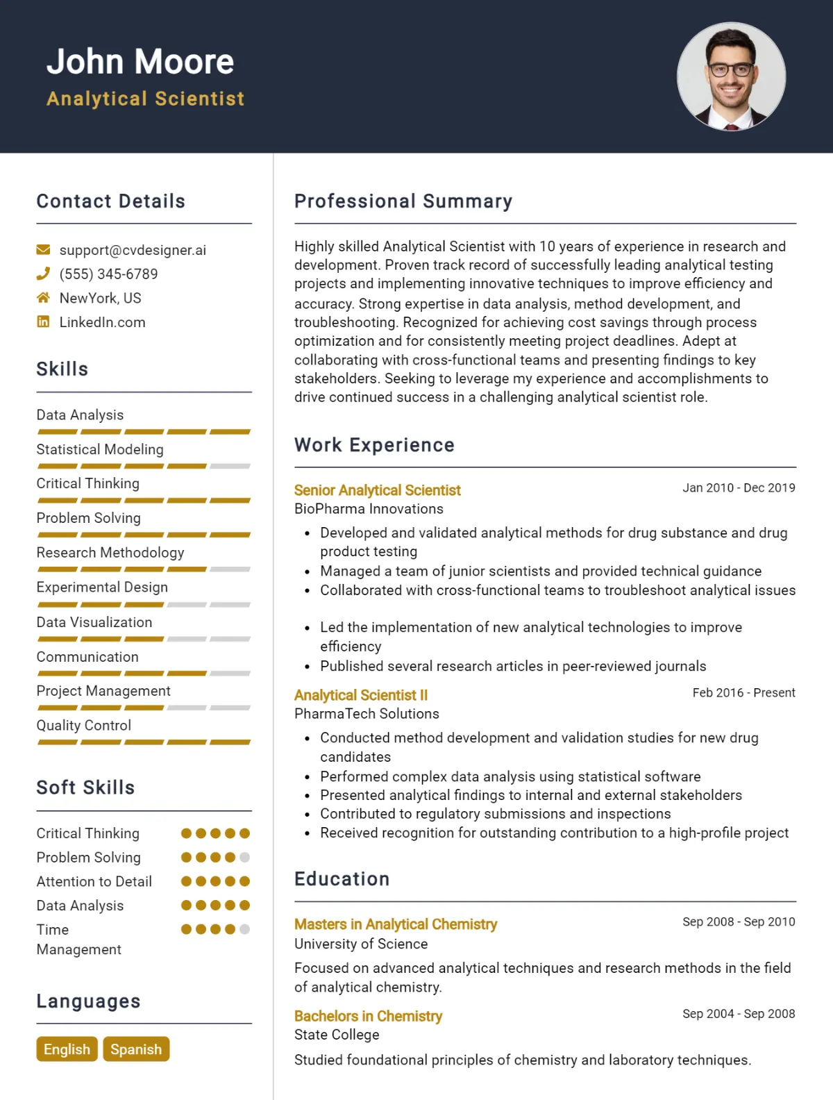 Analytical Scientist CV Example For 2026: Tips to Stand Out Preview