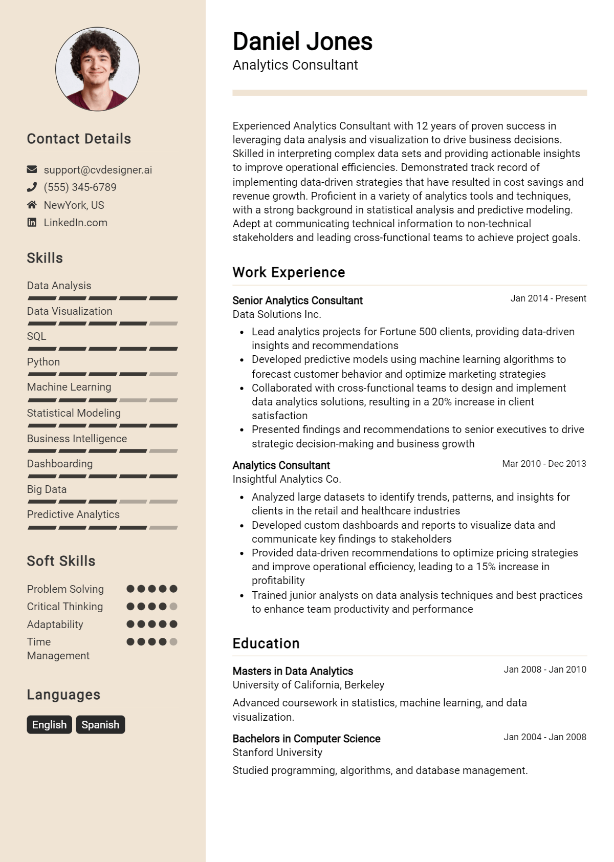 Analytics Consultant Resume Example for 2026: Tips & Templates Preview