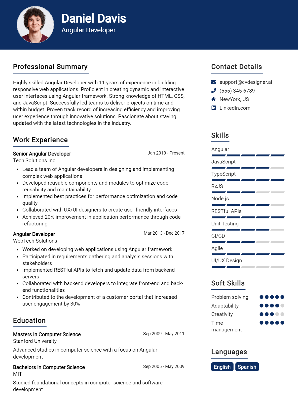 Angular Developer CV Example for 2026: Top Tips & Samples Preview