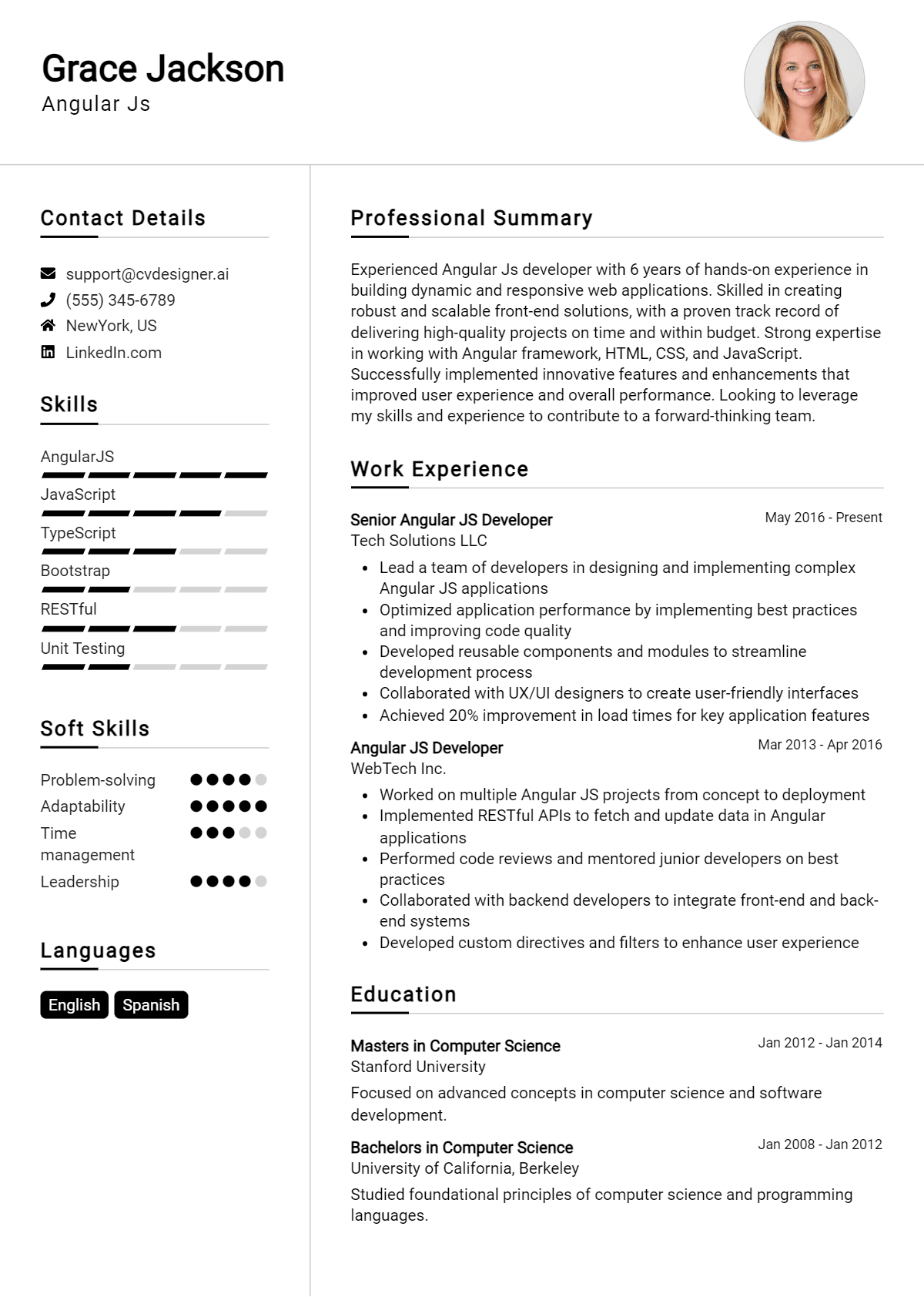 12 Angular JS Developer Resume Examples for 2026: Expert Tips Preview