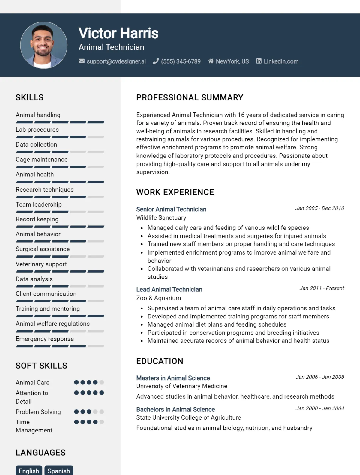 Animal Technician CV Example For 2026: How to Craft a Winning CV Preview