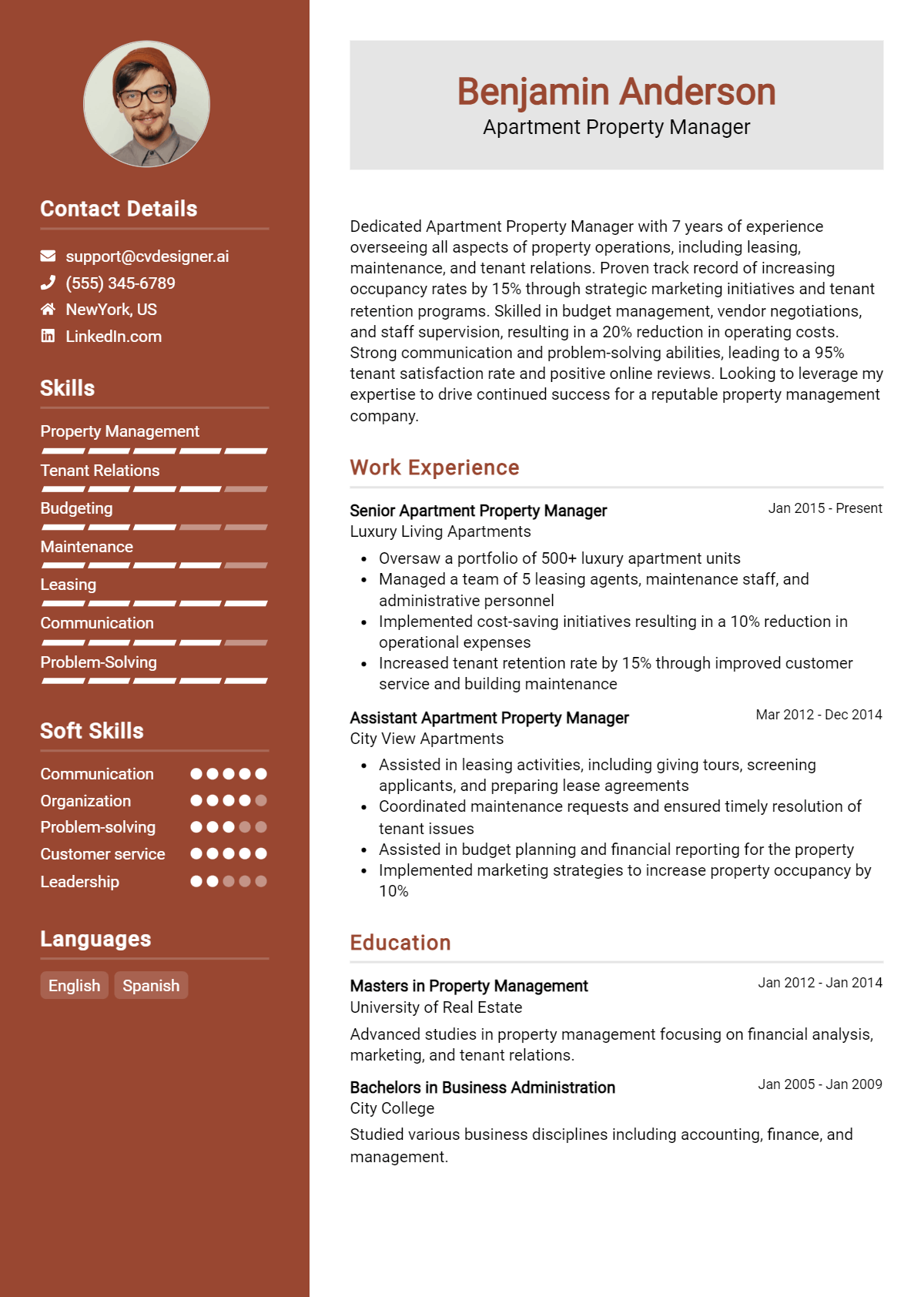 Apartment Property Manager Resume Example for 2026: Best Writing Guide Preview