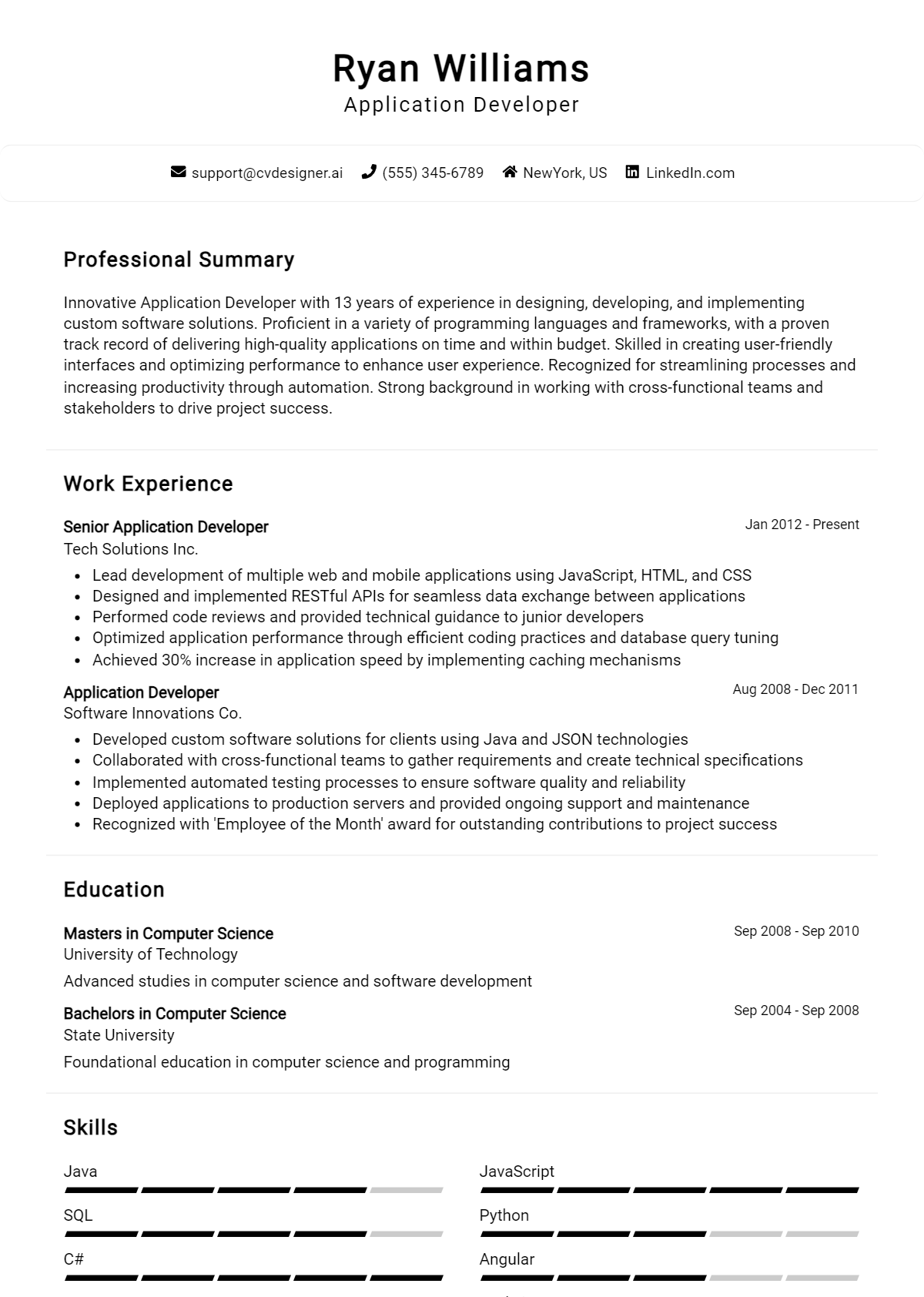 Application Developer Resume Example for 2026: Ultimate Guide Preview