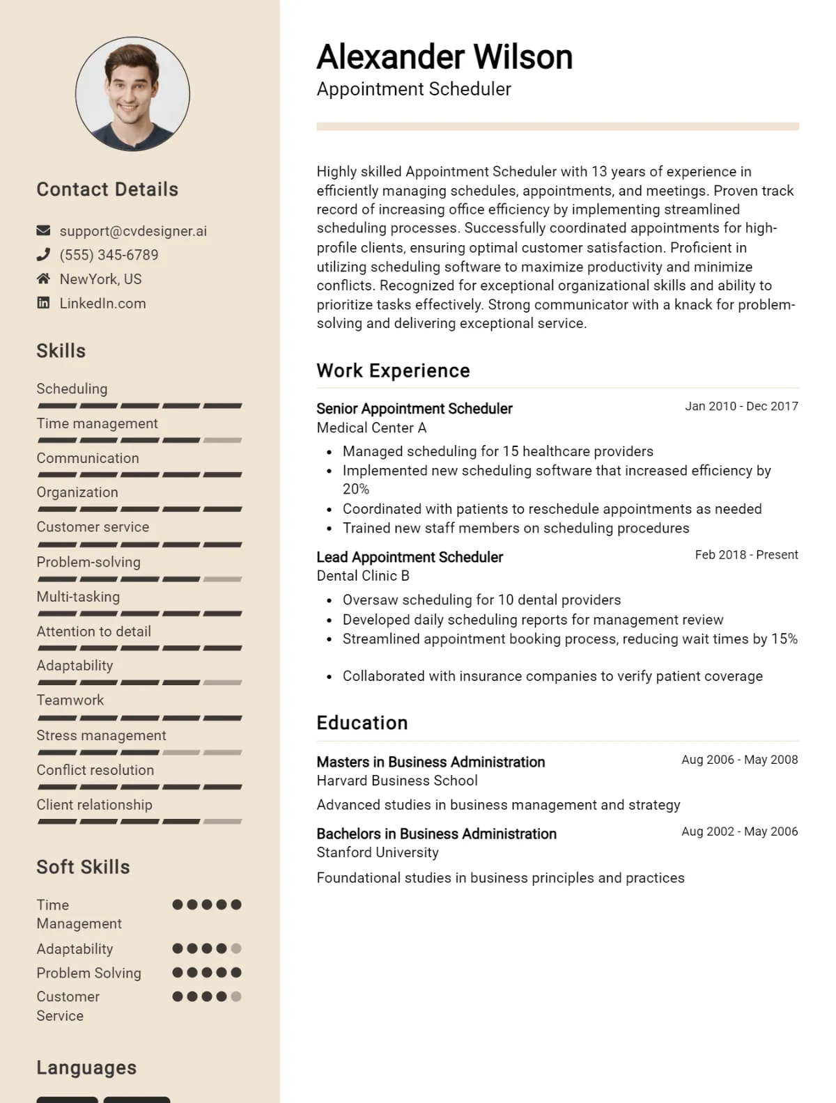Appointment Scheduler CV Example For 2026: Best Writing Guide Preview