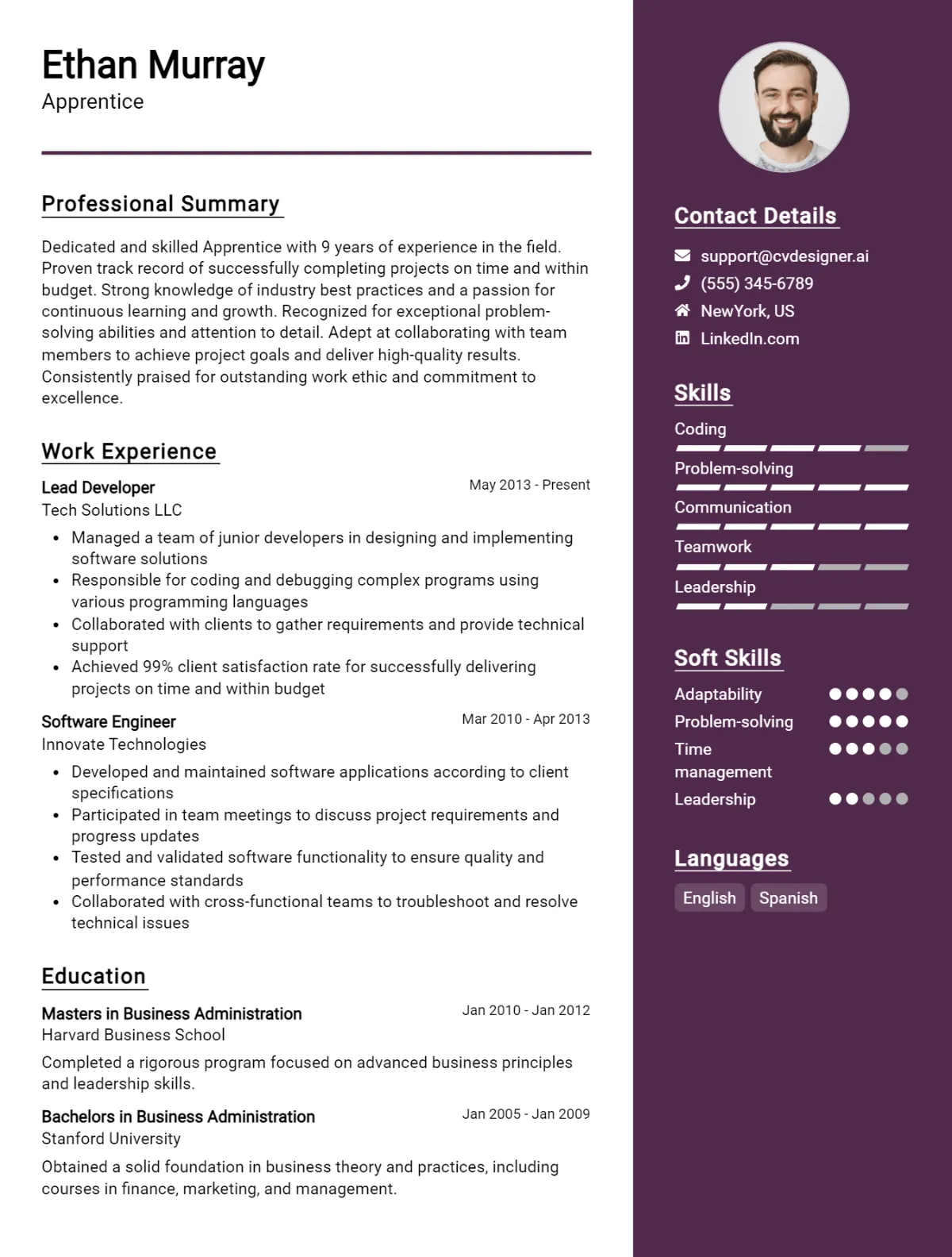 Apprentice CV Example For 2026: Best Tips & Templates Preview