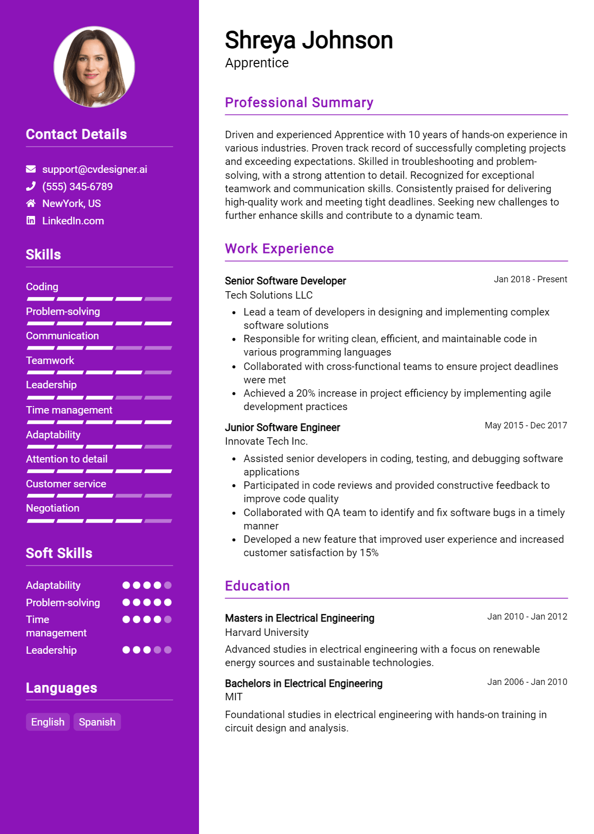 Apprentice Resume Example for 2026: Ultimate Guide Preview