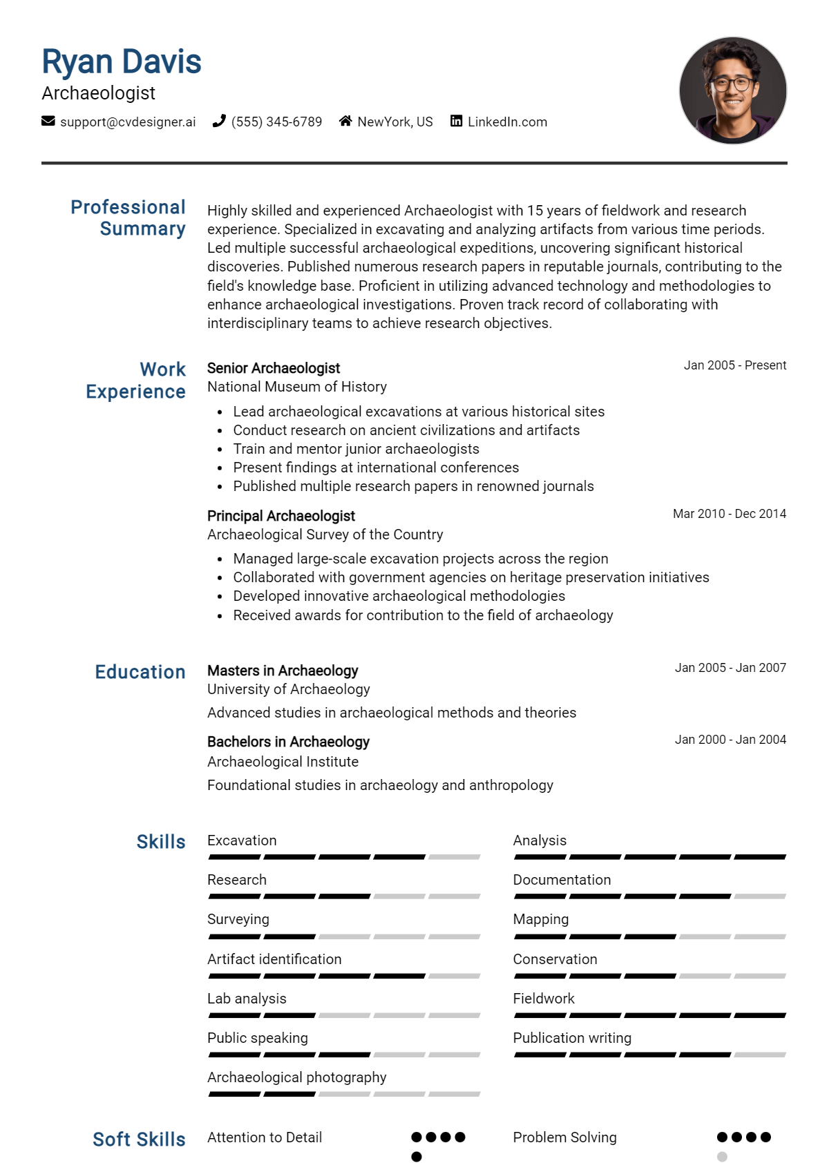 Archaeologist Resume Example for 2026: Ultimate Guide Preview