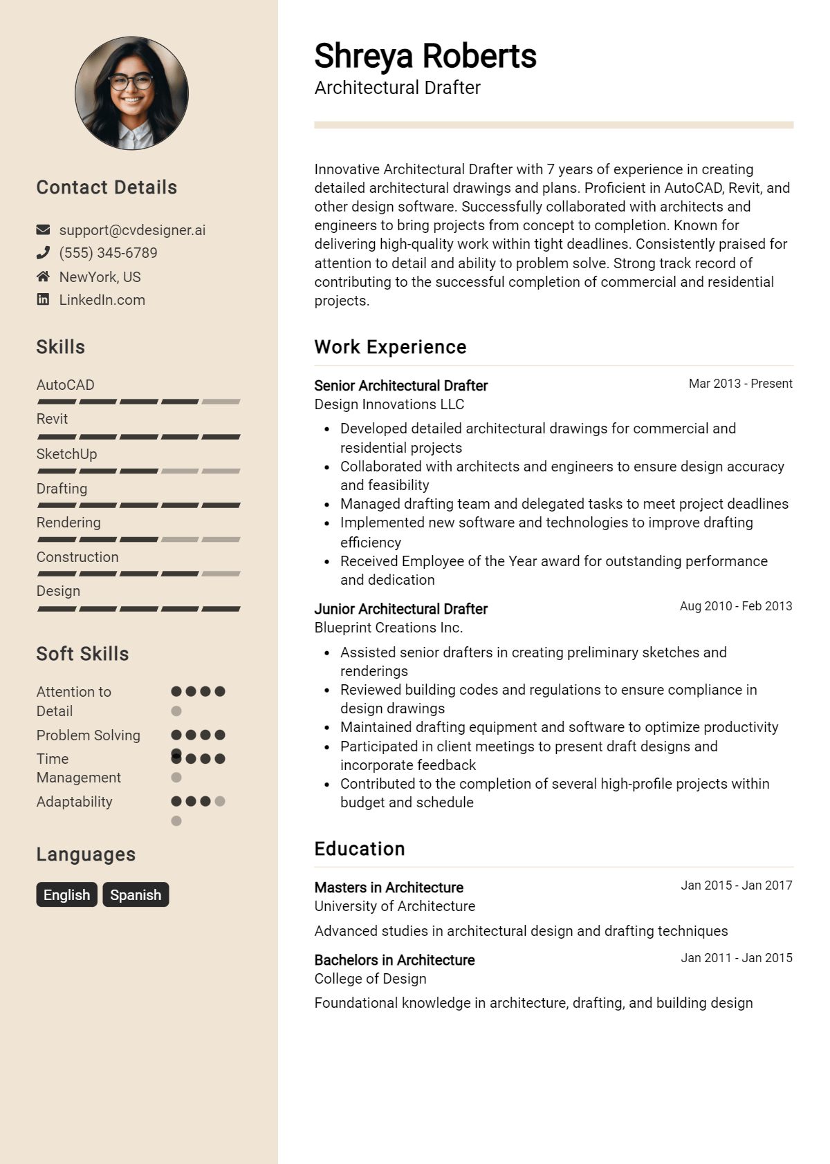 Architectural Drafter Resume Example for 2026: How to Craft a Winning CV Preview