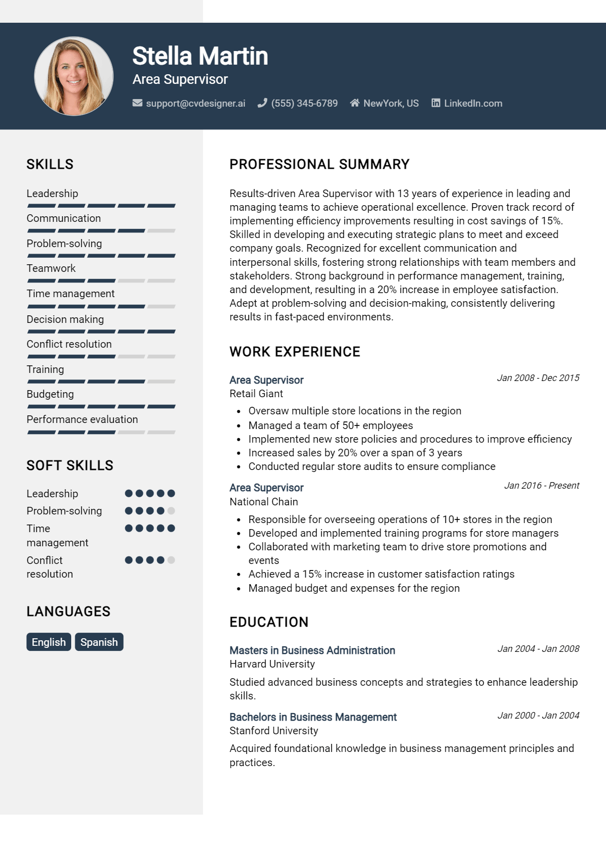 Area Supervisor Resume Example for 2026: Tips to Stand Out Preview