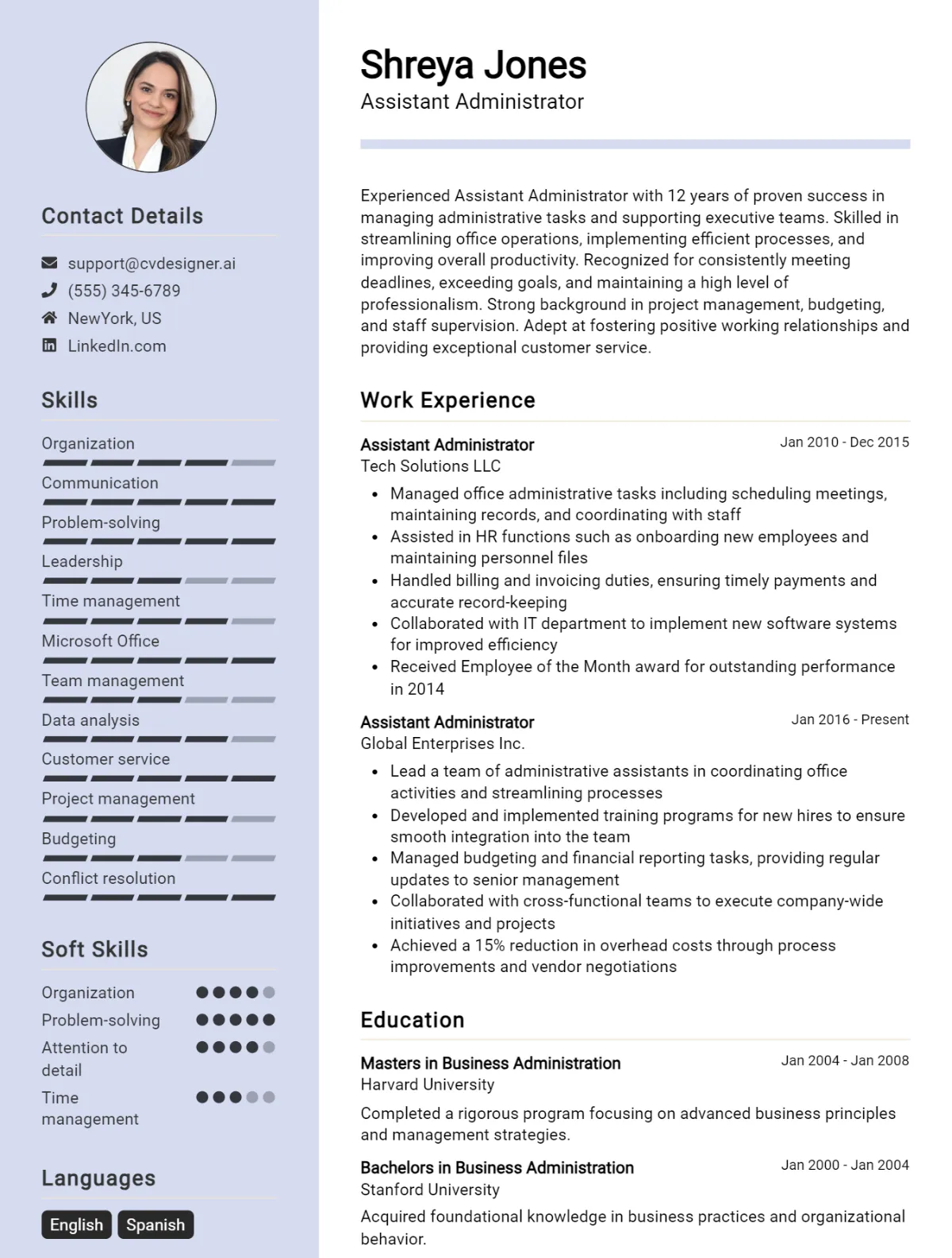 12 Assistant Administrator CV Examples And Templates For 2026 Preview