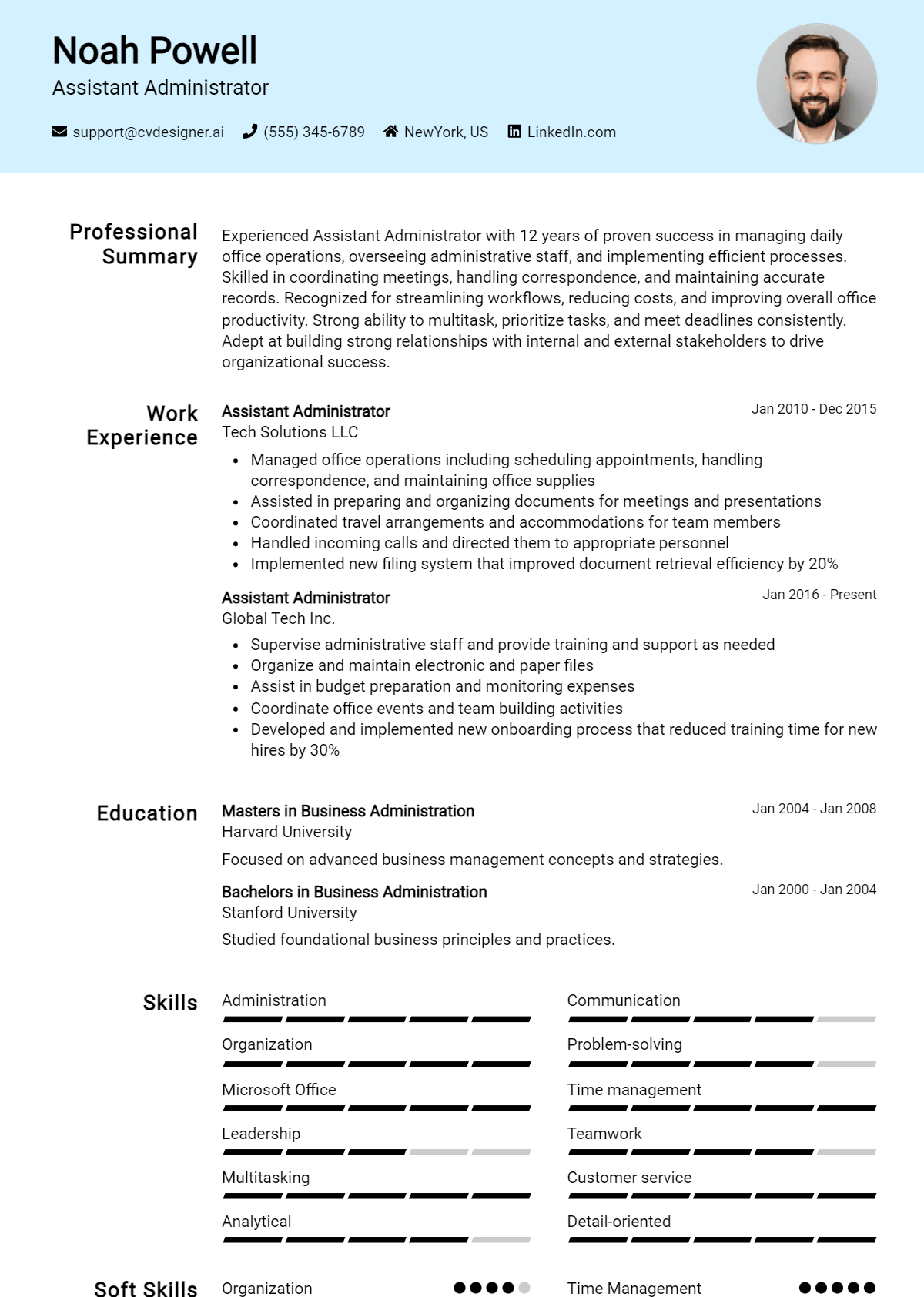 Assistant Administrator Resume Example for 2026: Effective CV Writing Tips Preview