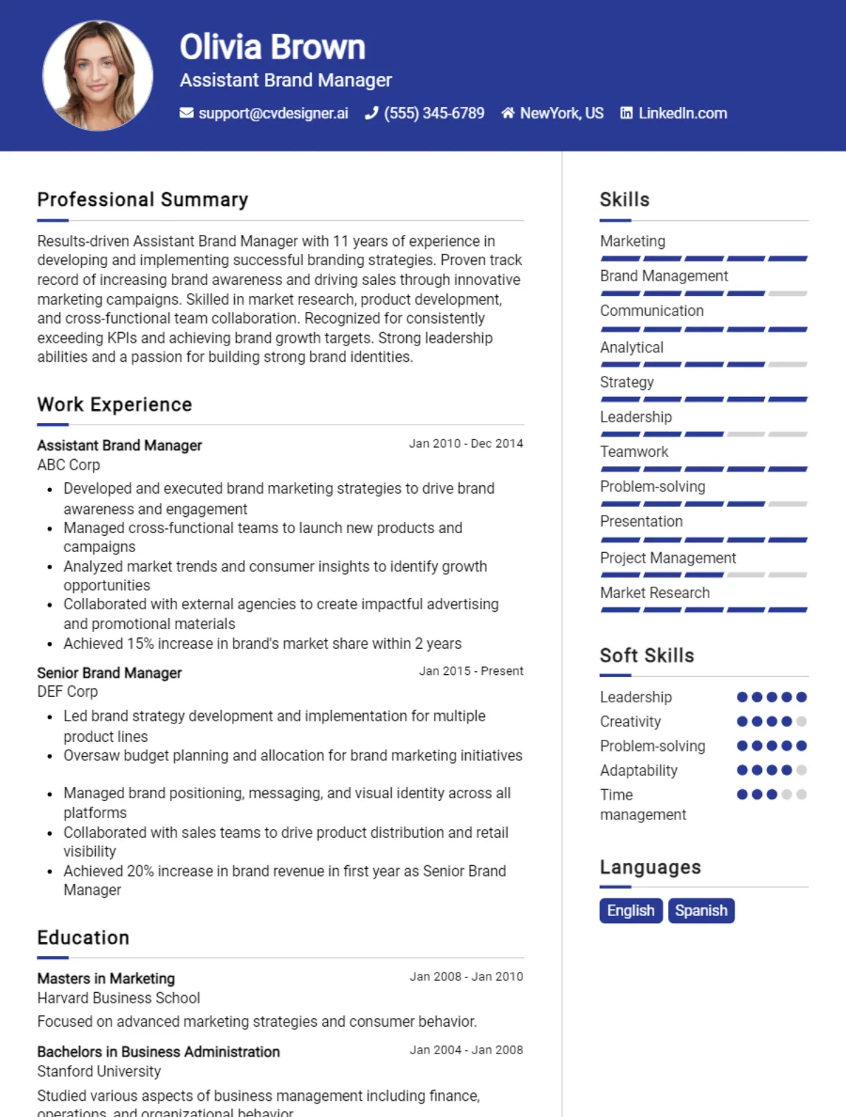 Assistant Brand Manager CV Example For 2026: Tips & Templates Preview