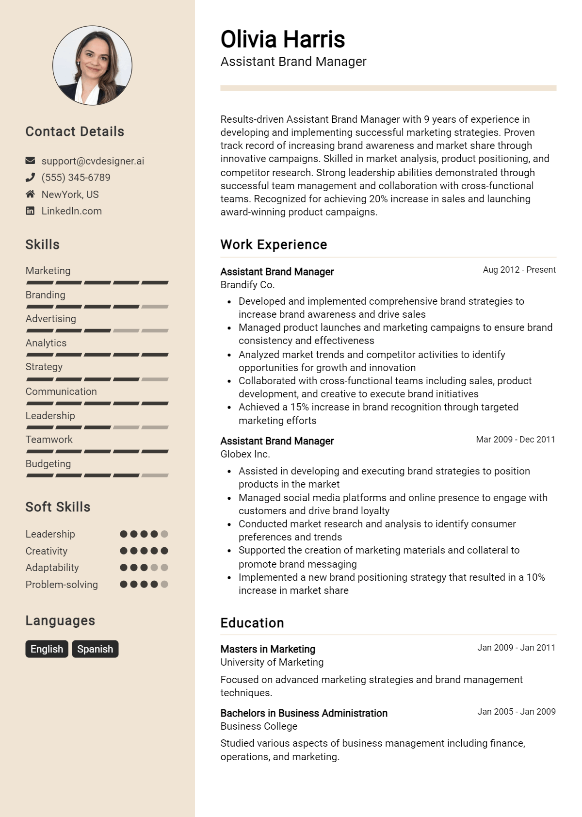 Assistant Brand Manager Resume Example for 2026: Tips & Templates Preview