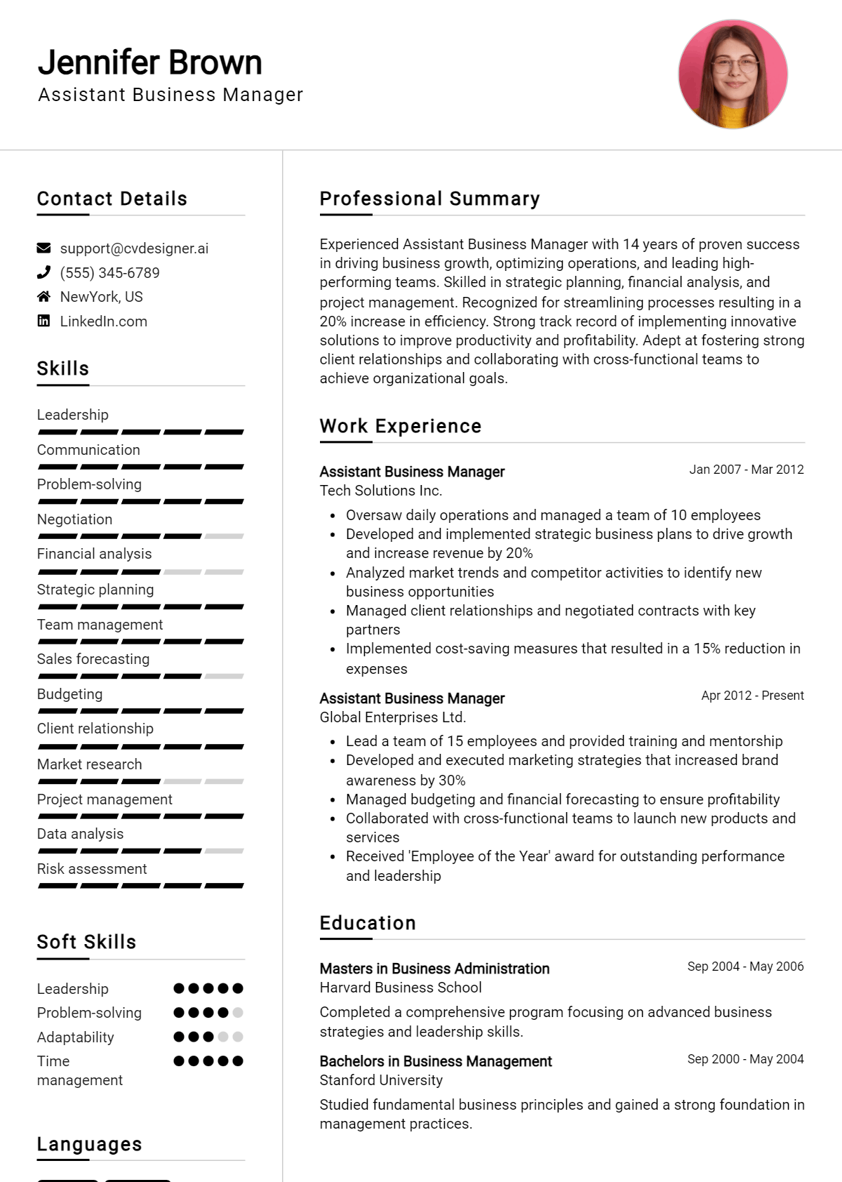 6 Assistant Business Manager Resume Examples for 2026: Best Tips Preview