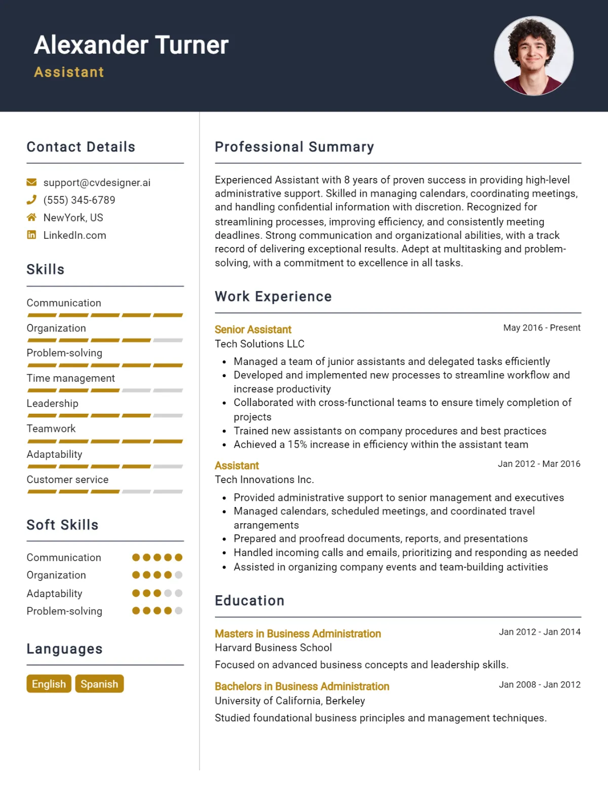 Assistant CV Example For 2026: Samples & Best Practices Preview