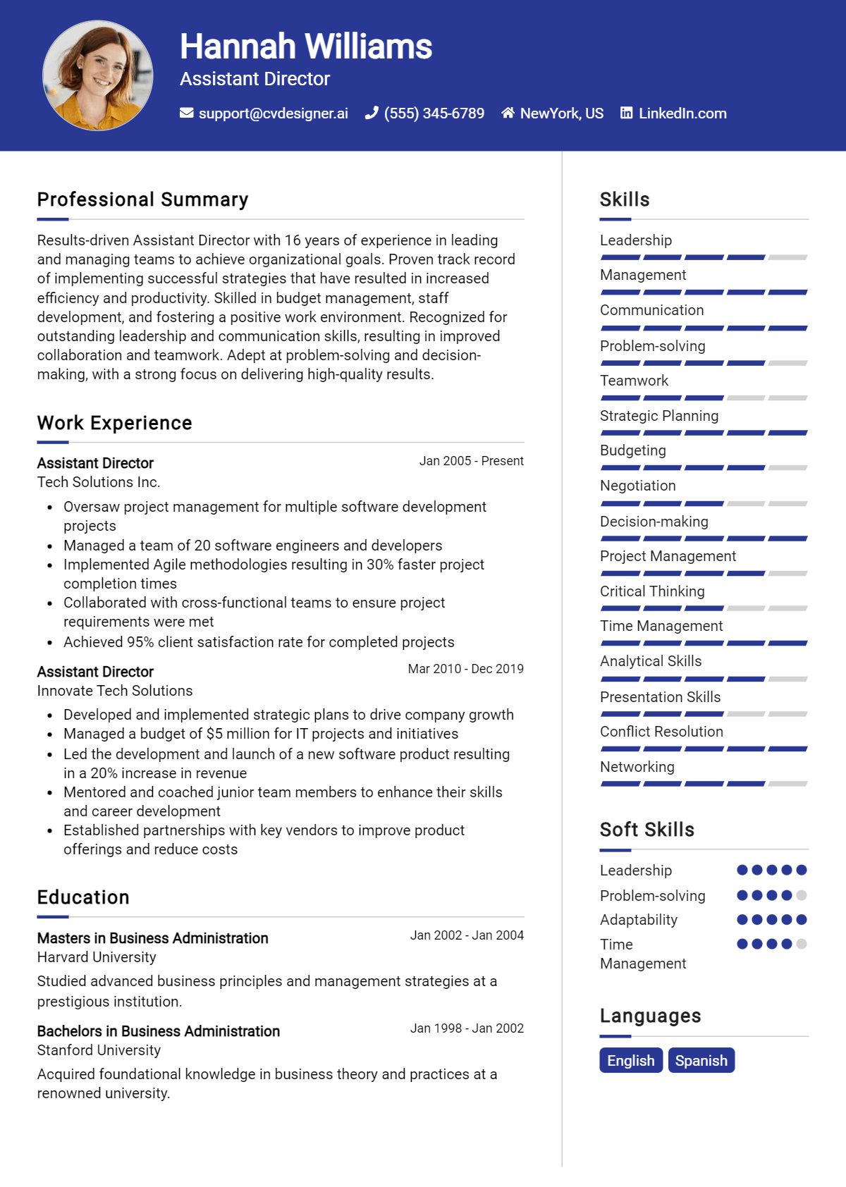 28 Assistant Director Resume Examples for 2026: Best Writing Guide Preview