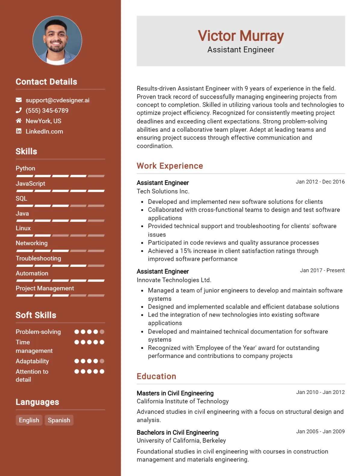 Assistant Engineer CV Example For 2026: Top Tips & Samples Preview