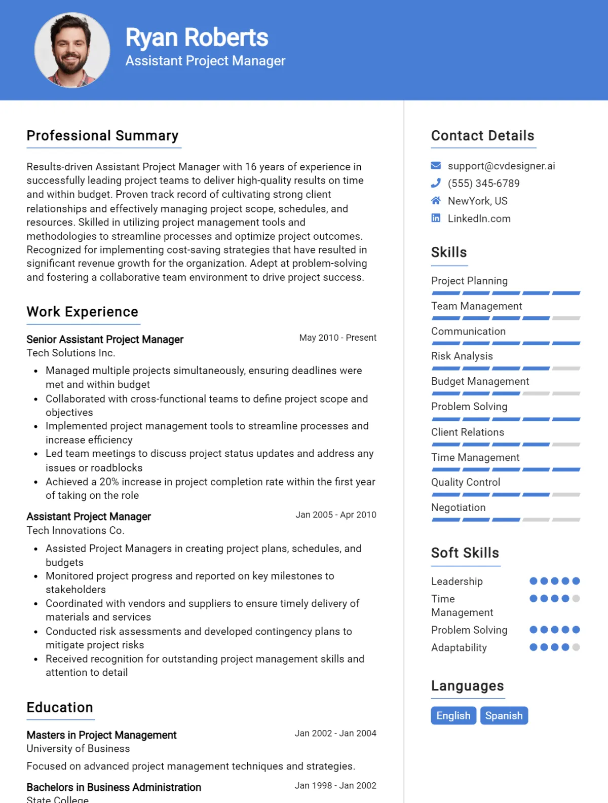 Assistant Project Manager CV Example For 2026: How to Craft a Winning CV Preview