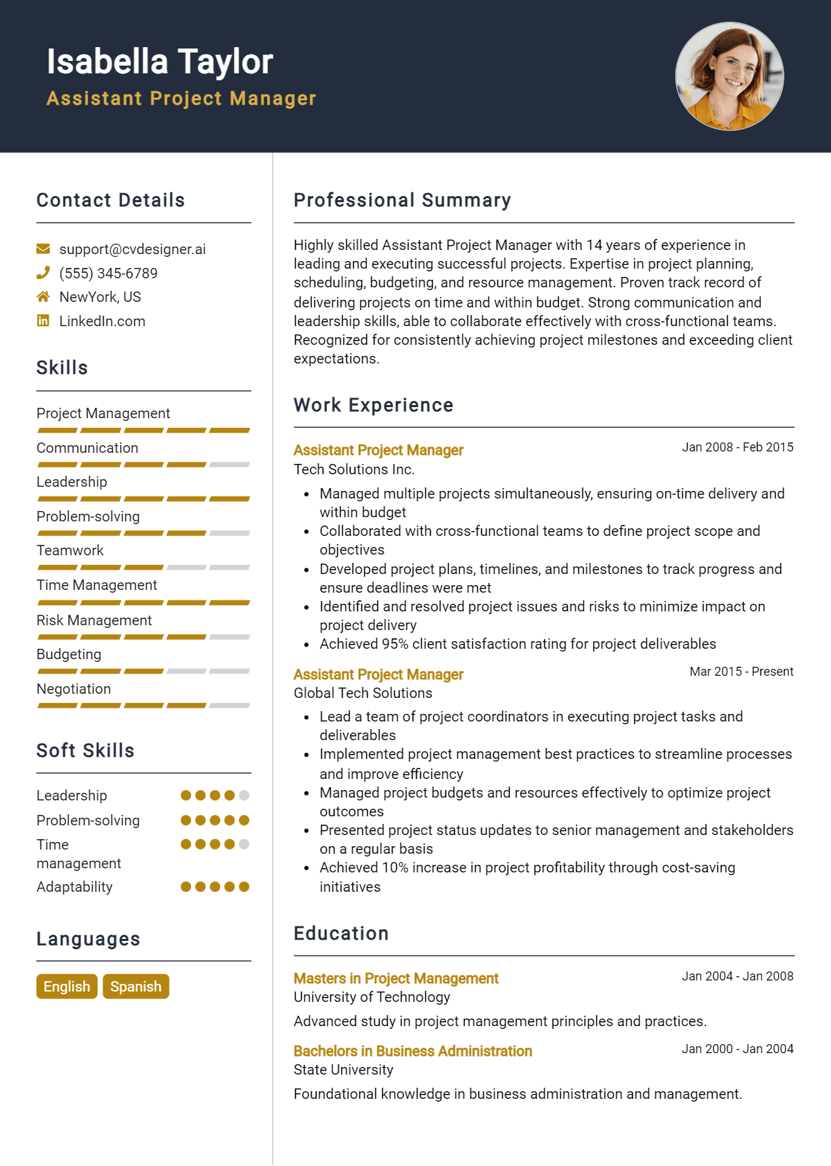 Assistant Project Manager Resume Example for 2026: Tips & Templates Preview